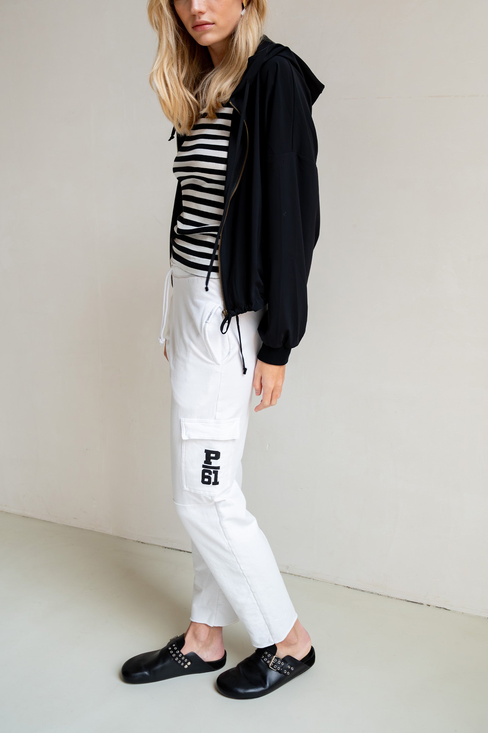 TROUSERS PRINT (S25F1598) WHITE - BLACK