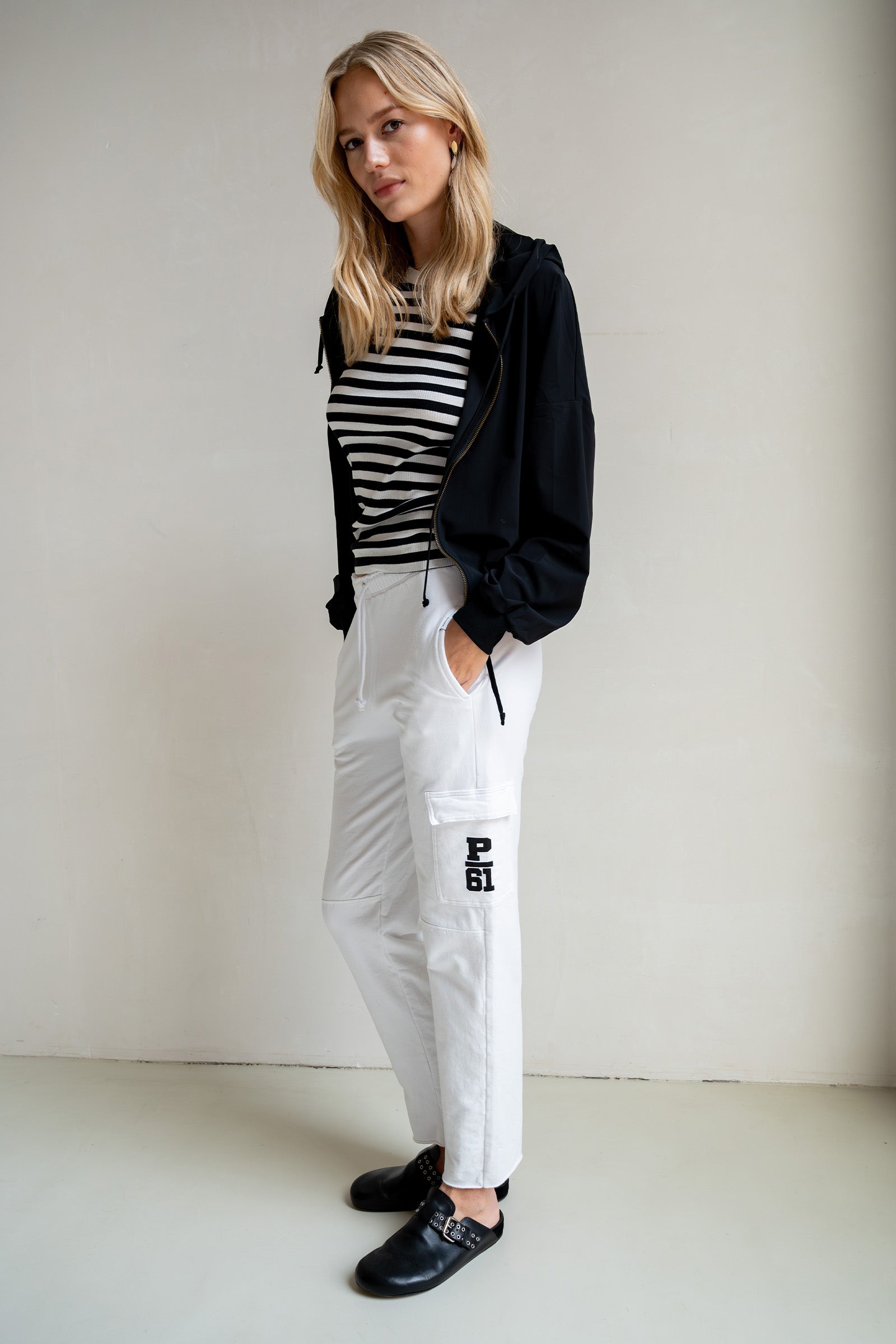 TROUSERS PRINT (S25F1598) WHITE - BLACK