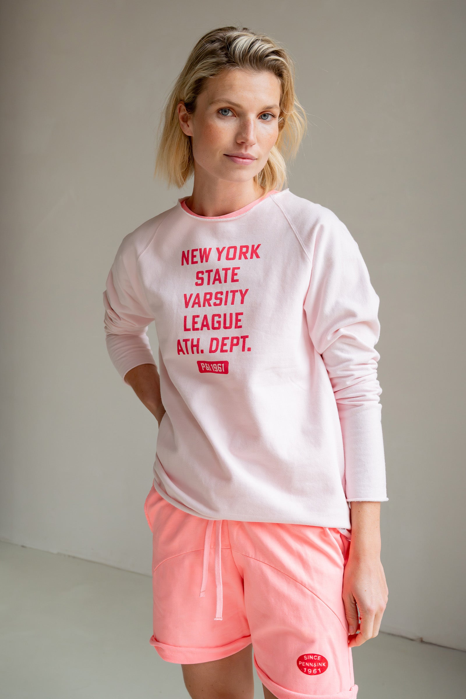 SWEATER PRINT (S25F1624) MERINGUE - GRENADINE