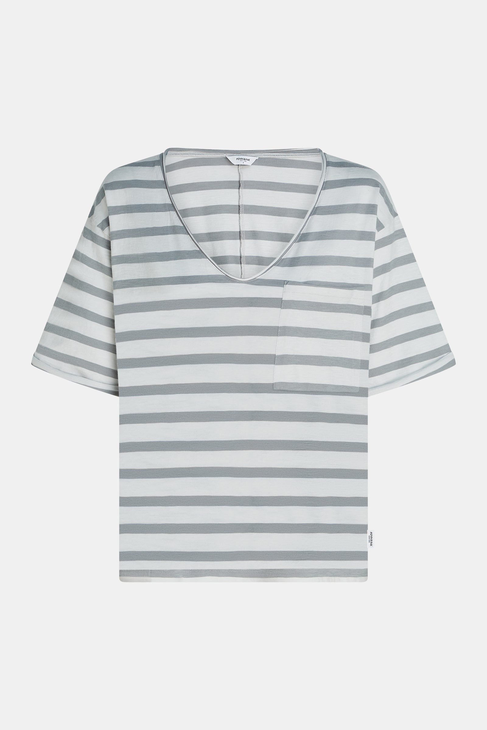 T-SHIRT STRIPE (S26F1800) CHALK - MONUMENT