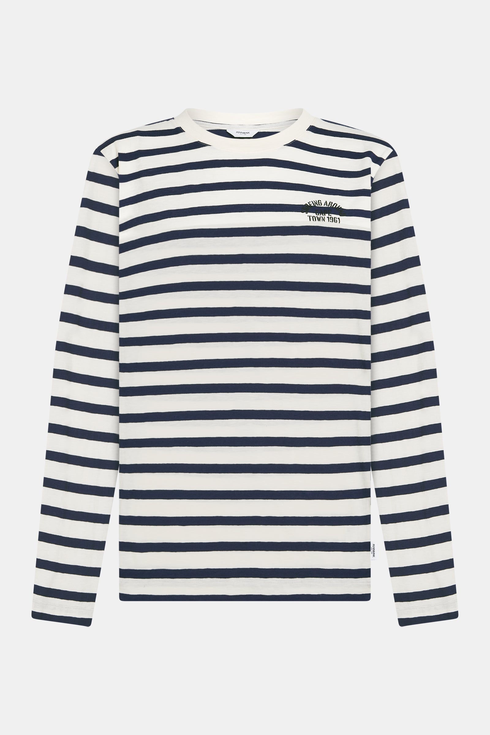 Longsleeve Stripe Print (S26F1803) White - Tomato | Penn&Ink