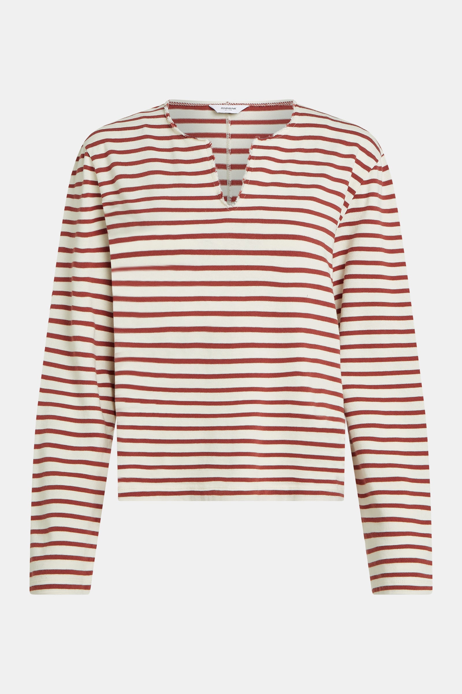LONGSLEEVE STRIPE (S26F1806) ECRU - BURGUNDY
