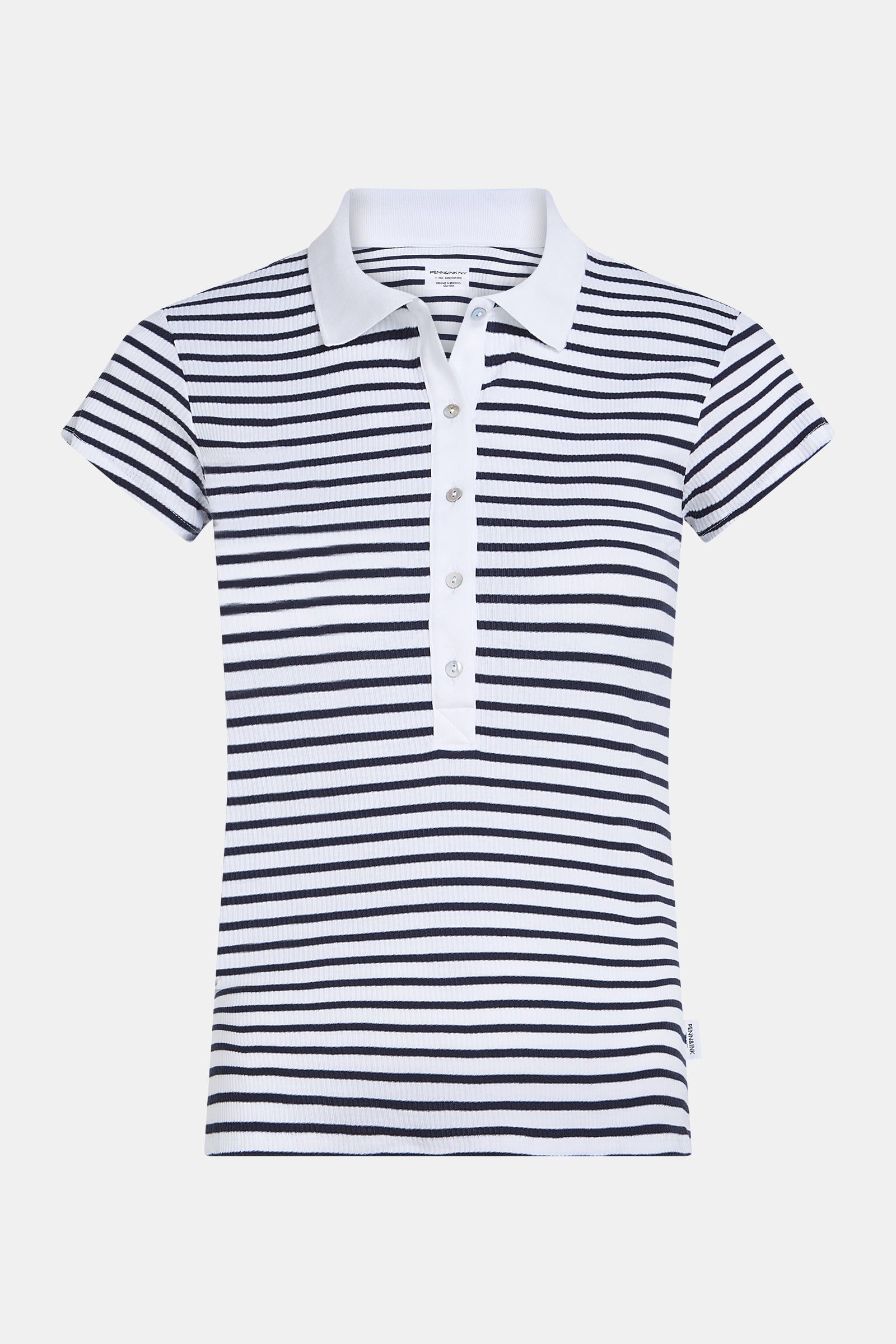 T-SHIRT STRIPE (S26F1820) WHITE - NAVY