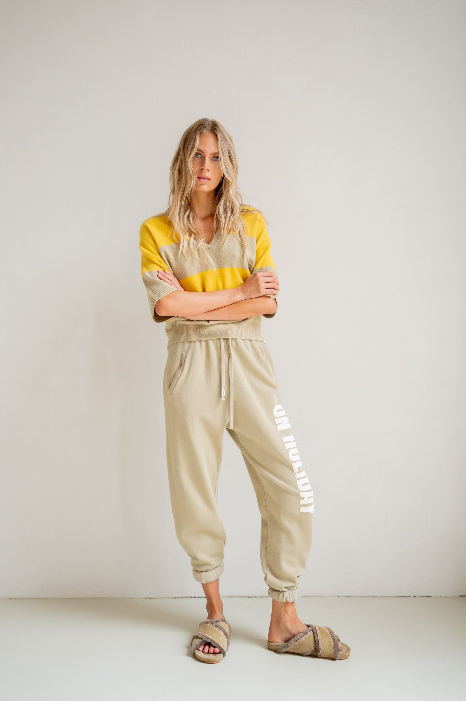 TROUSERS PRINT (S26F1828) PEPPER - ECRU