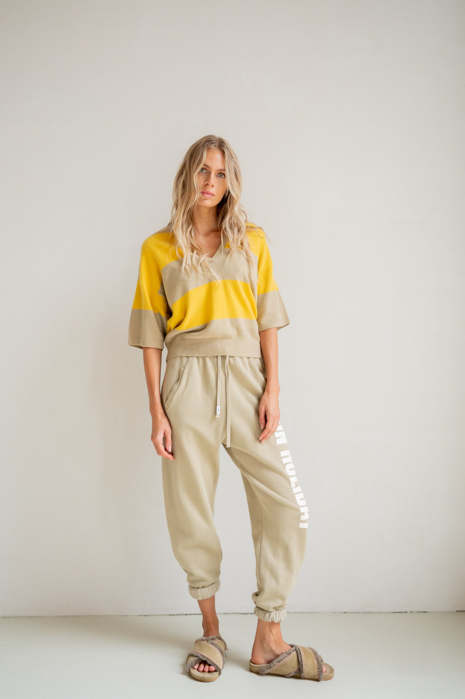 TROUSERS PRINT (S26F1828) PEPPER - ECRU