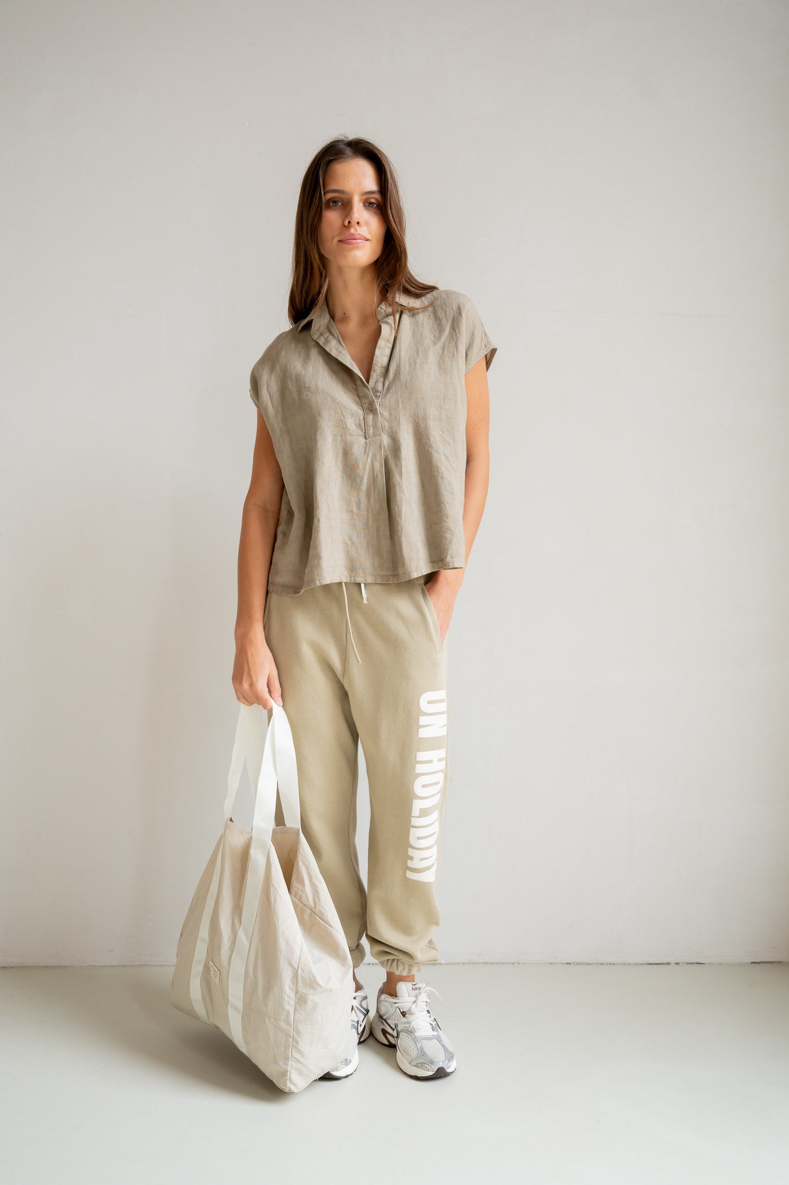 TROUSERS PRINT (S26F1828) PEPPER - ECRU