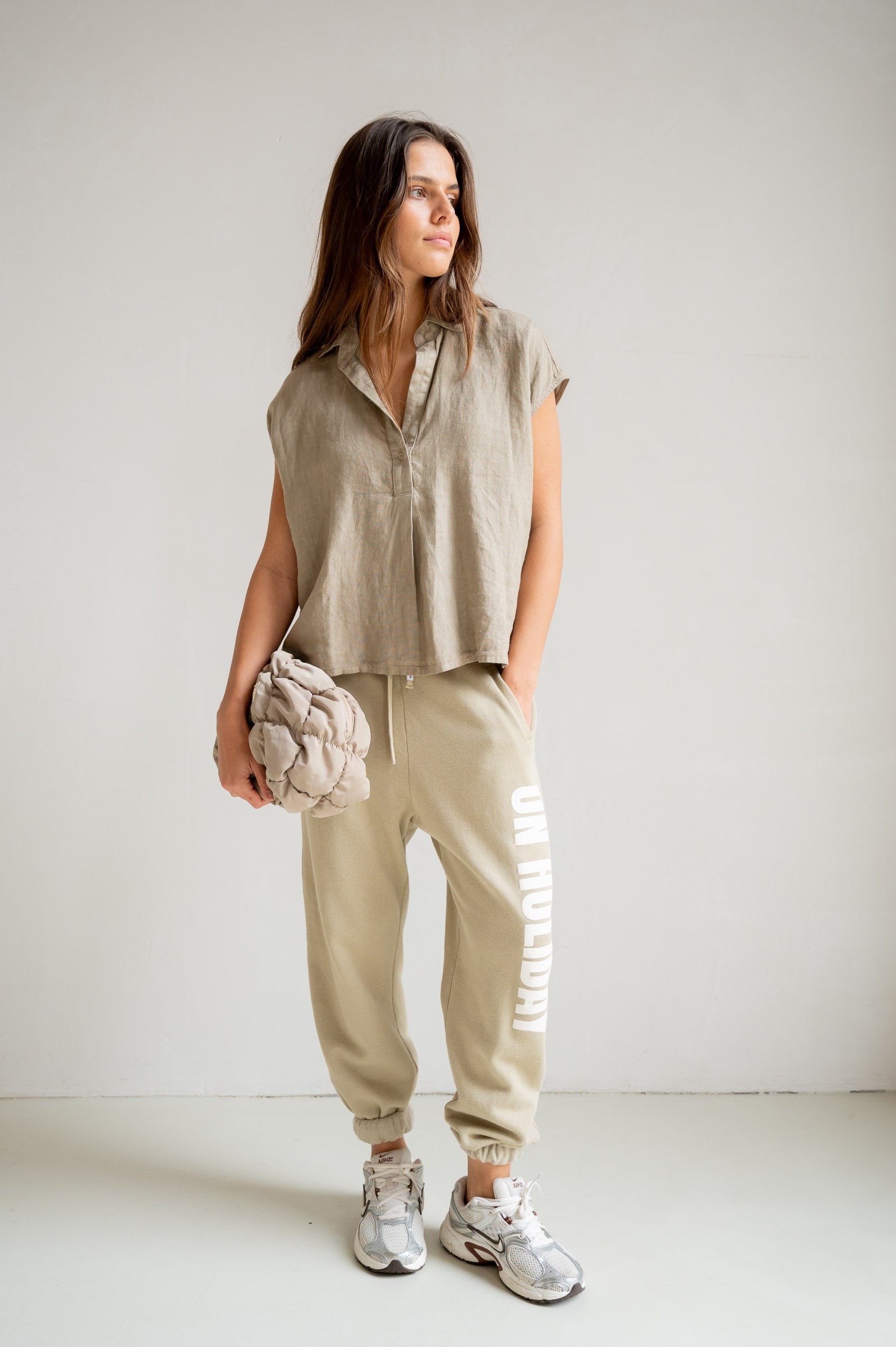 TROUSERS PRINT (S26F1828) PEPPER - ECRU