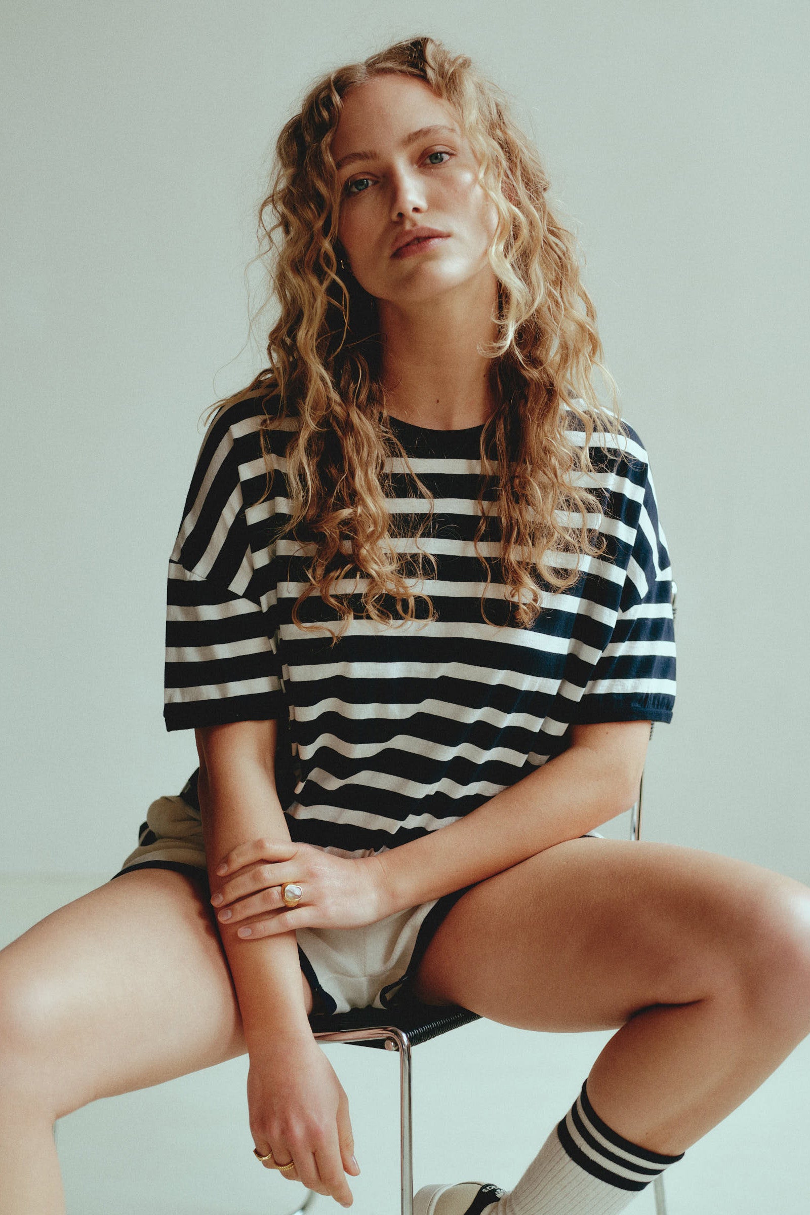 T-SHIRT (S26F1870LTD) NAVY - ECRU