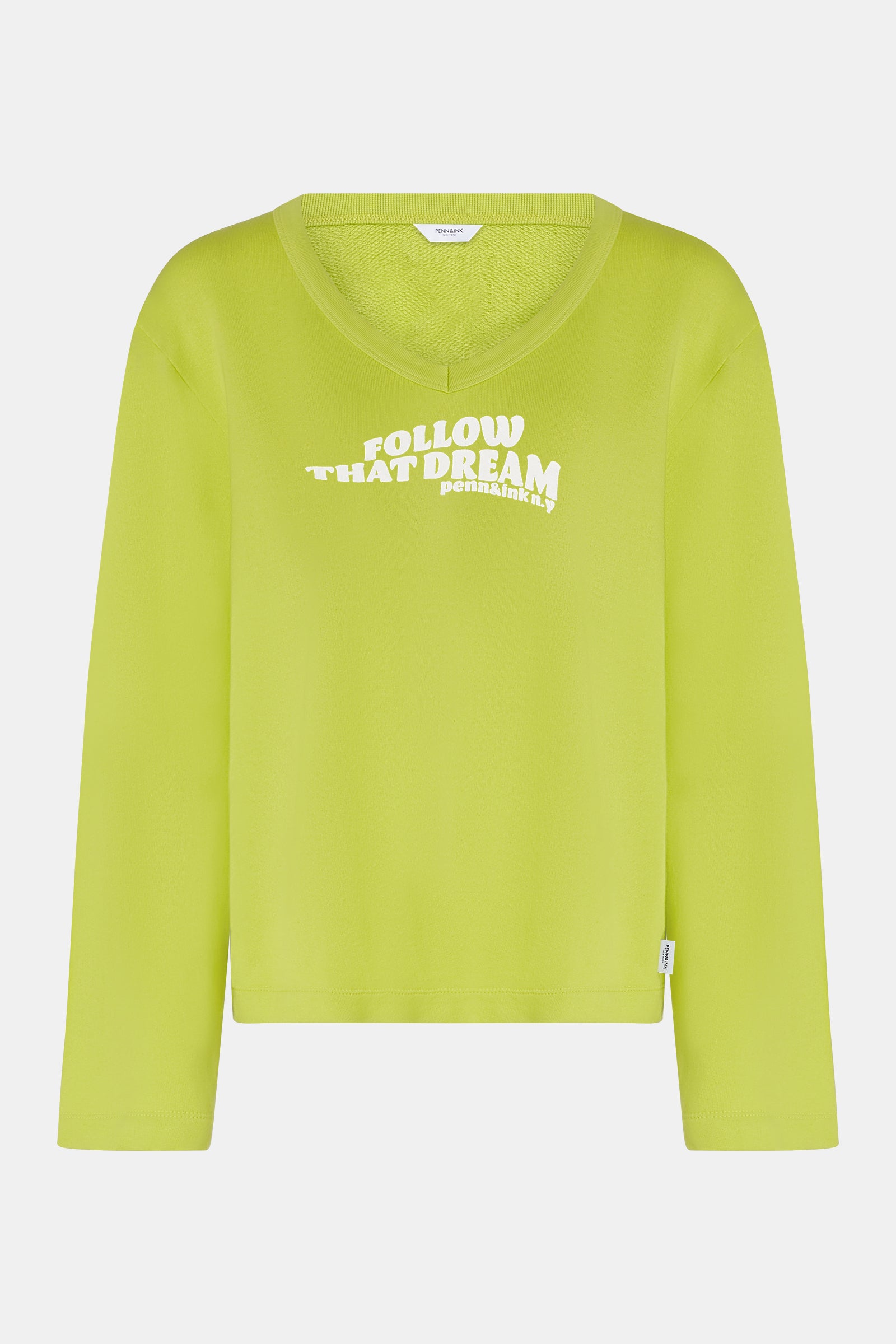 SWEATER PRINT (S26F1879LTD) SUNNY LIME - WHITE