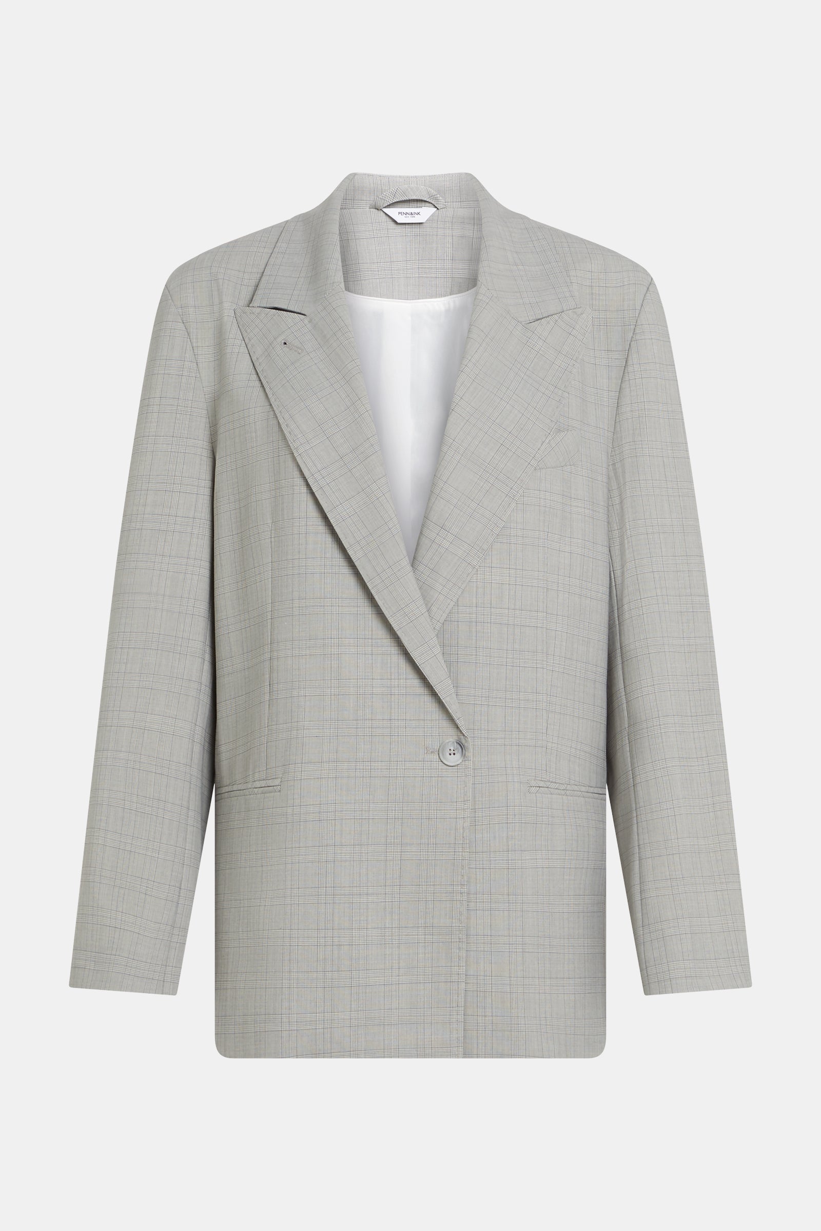 Double breasted Blazer（Gray）laubeblanc Blazer (S26N1699) Grey Check | Penn&Ink