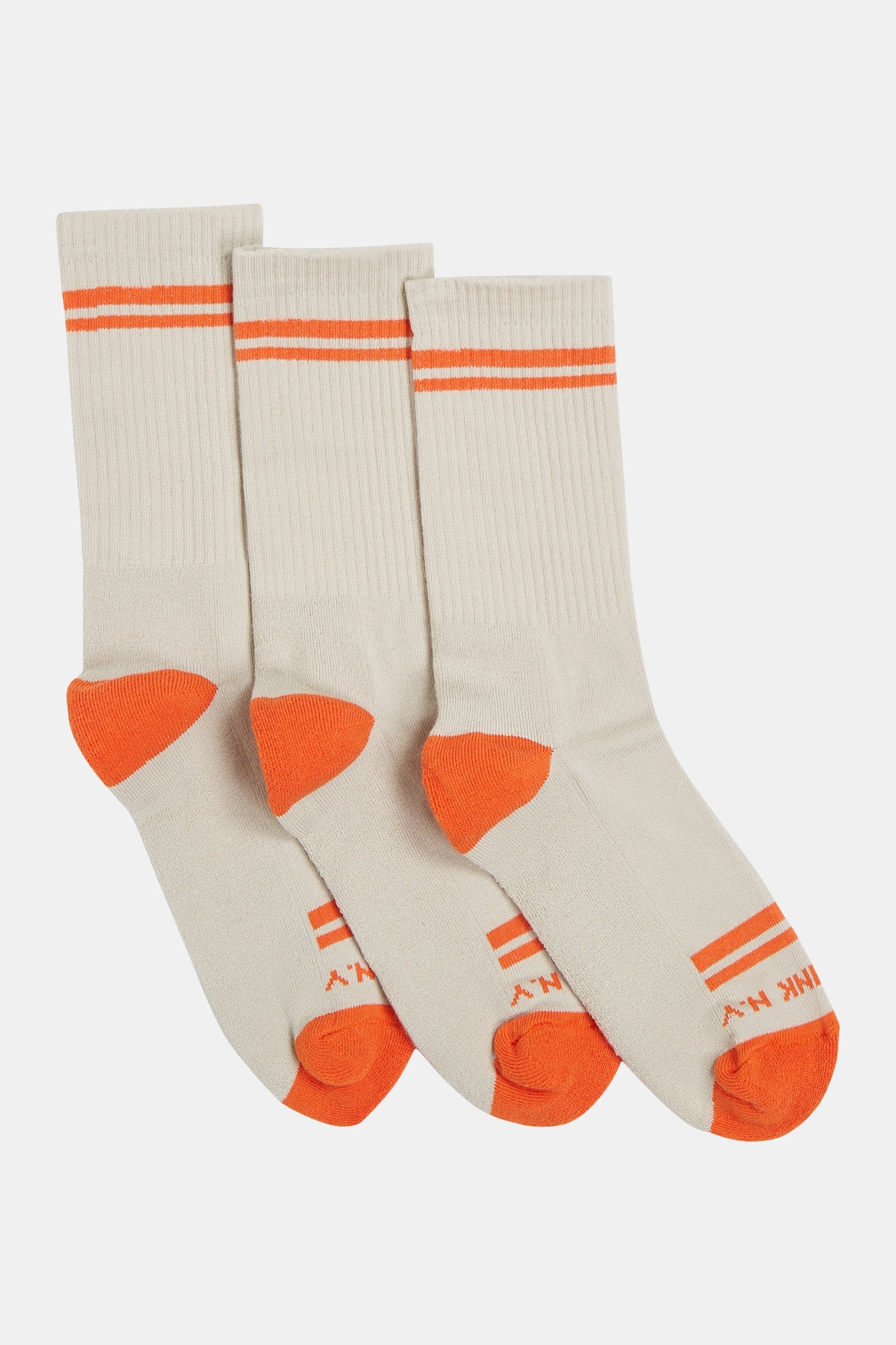 SOCKS LOGO 3-PACK (W24F1541) VANILLA - ORANGE