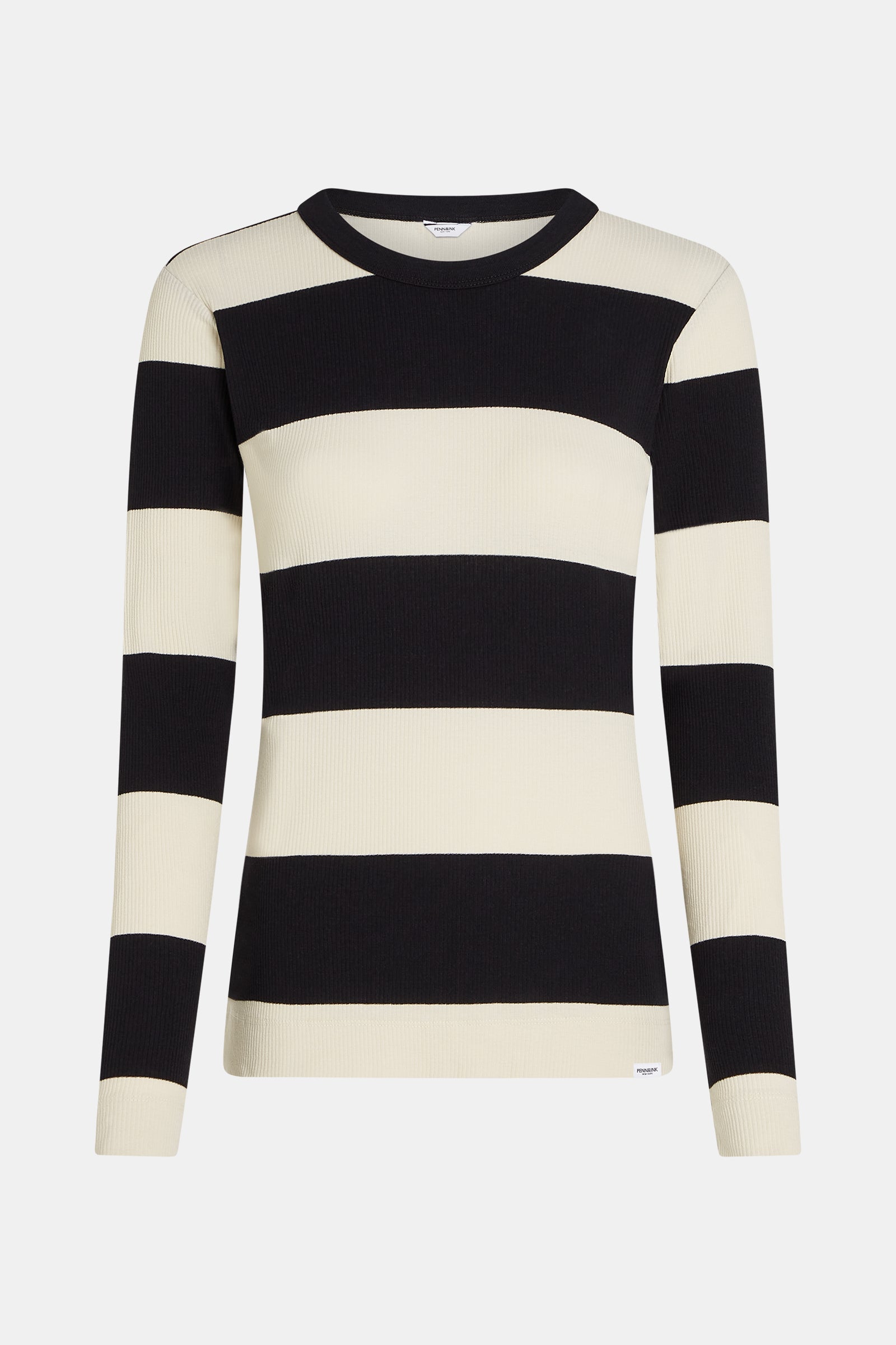 LONGSLEEVE BIG STRIPE (W24F1545-A) VANILLA - BLACK