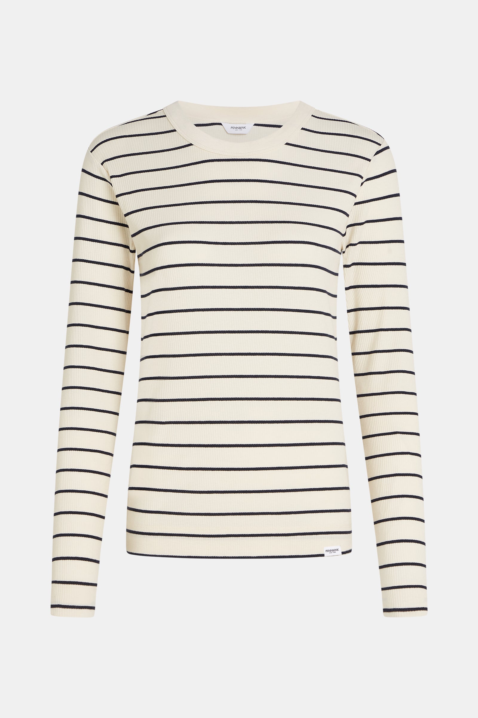 LONGSLEEVE SMALL STRIPE (W24F1545) ECRU - NAVY