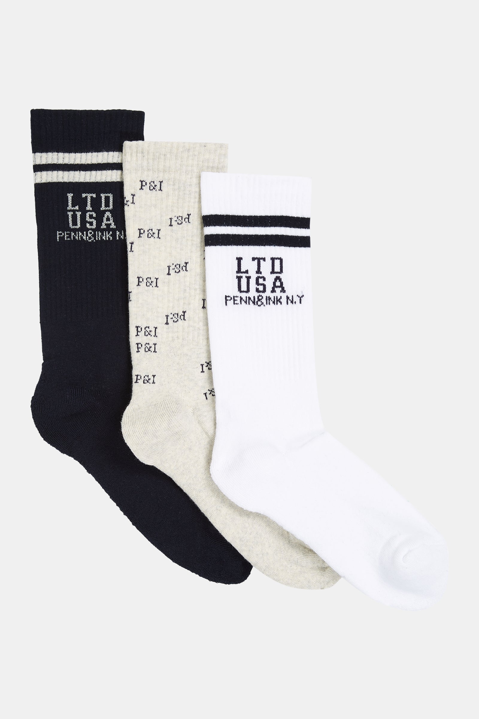 SOCKS 3-PACK (W24F1550LTD) WHITE - NAVY