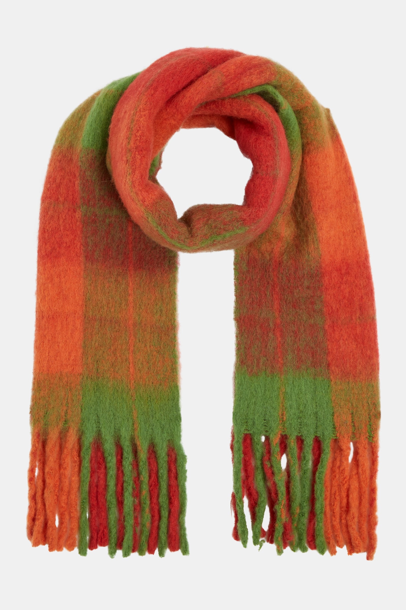 SCARF (W24M104) ORANGE - GREEN