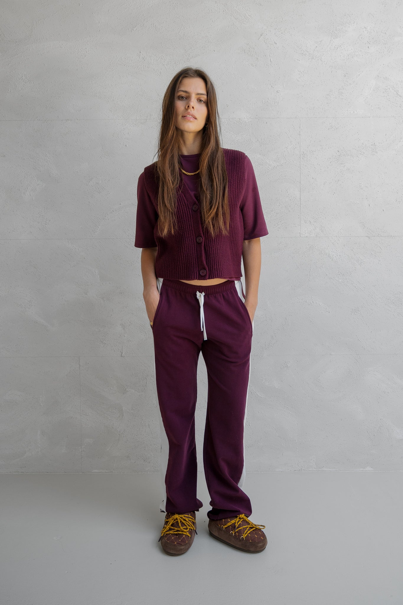 CARDIGAN (W25B346) AUBERGINE