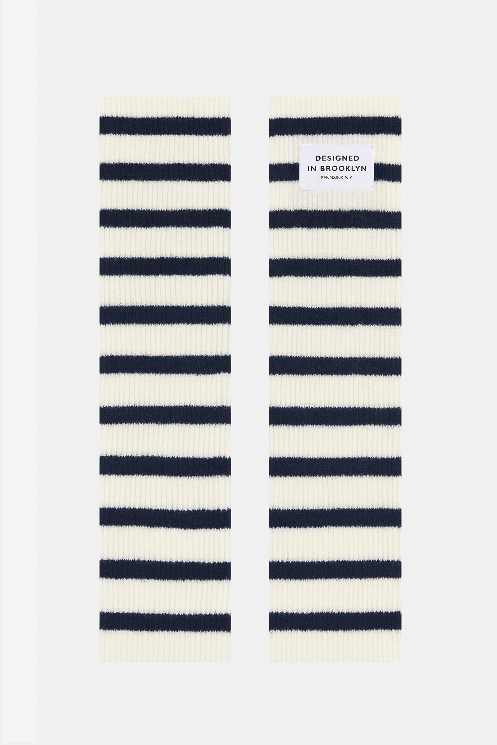 ARM WARMERS STRIPE (W25B361) ECRU - NAVY