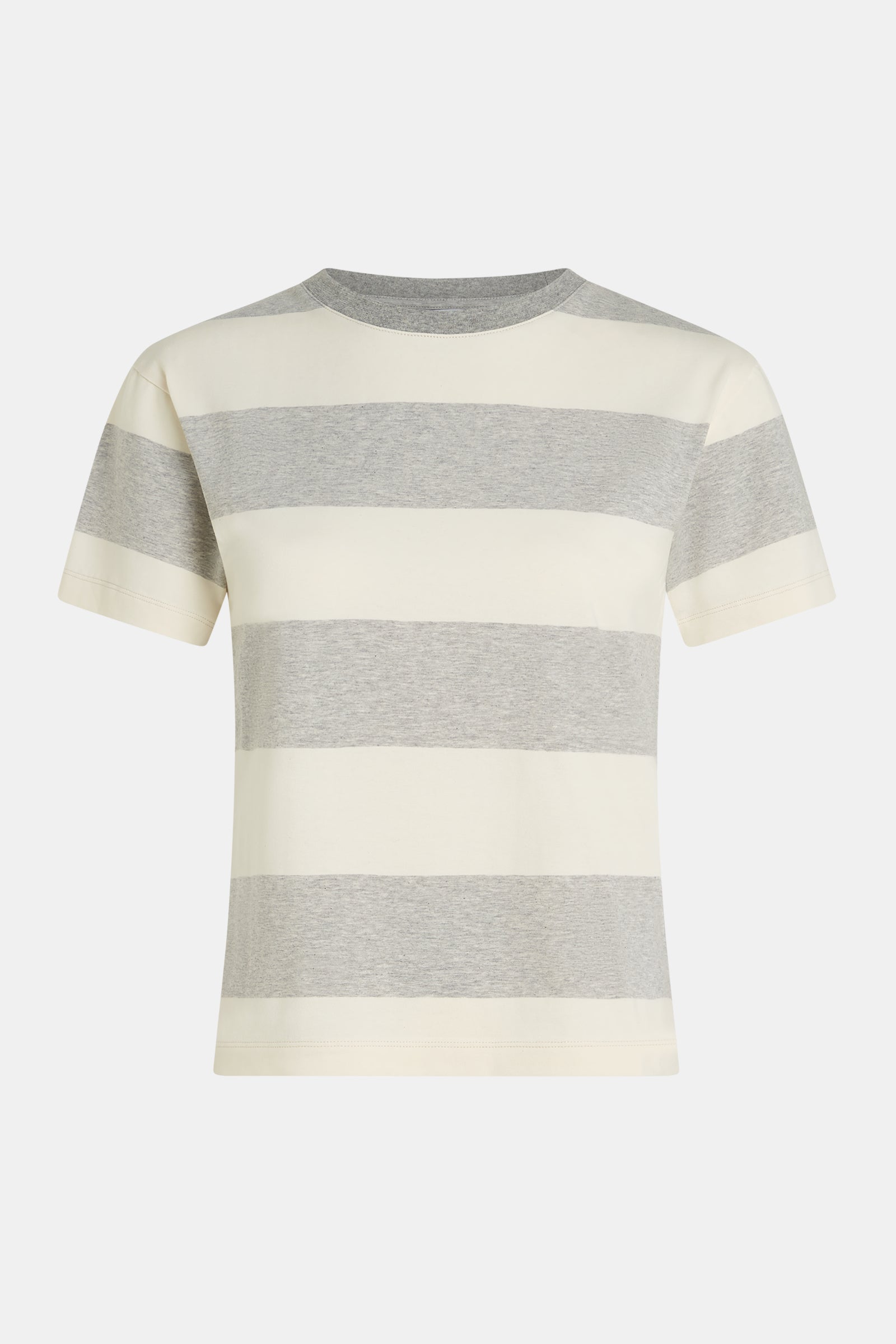T-SHIRT STRIPE (W25F1732) GREY MELANGE - ECRU