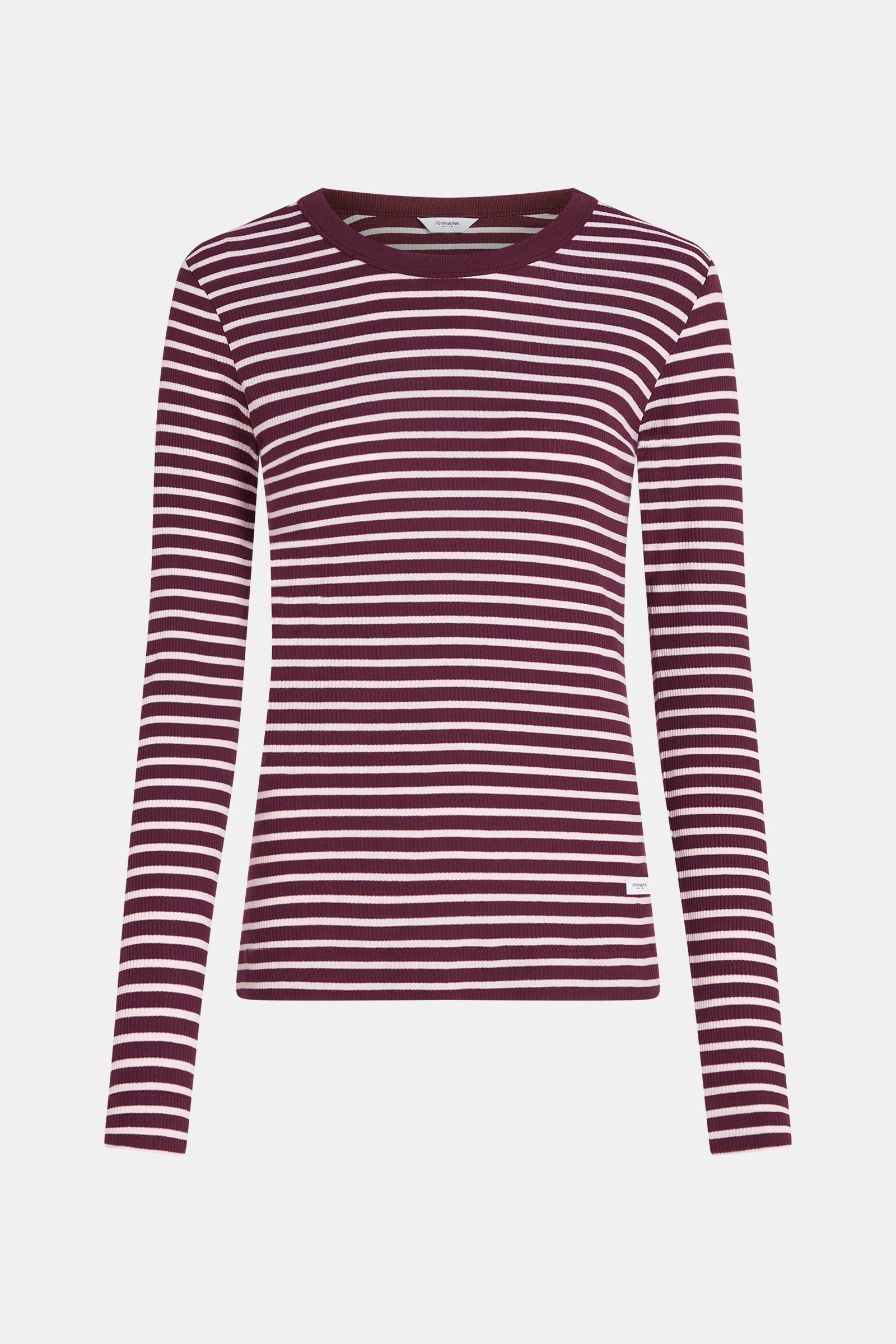 LONGSLEEVE STRIPE (W25F1762LTD) AUBERGINE - MERENGUE