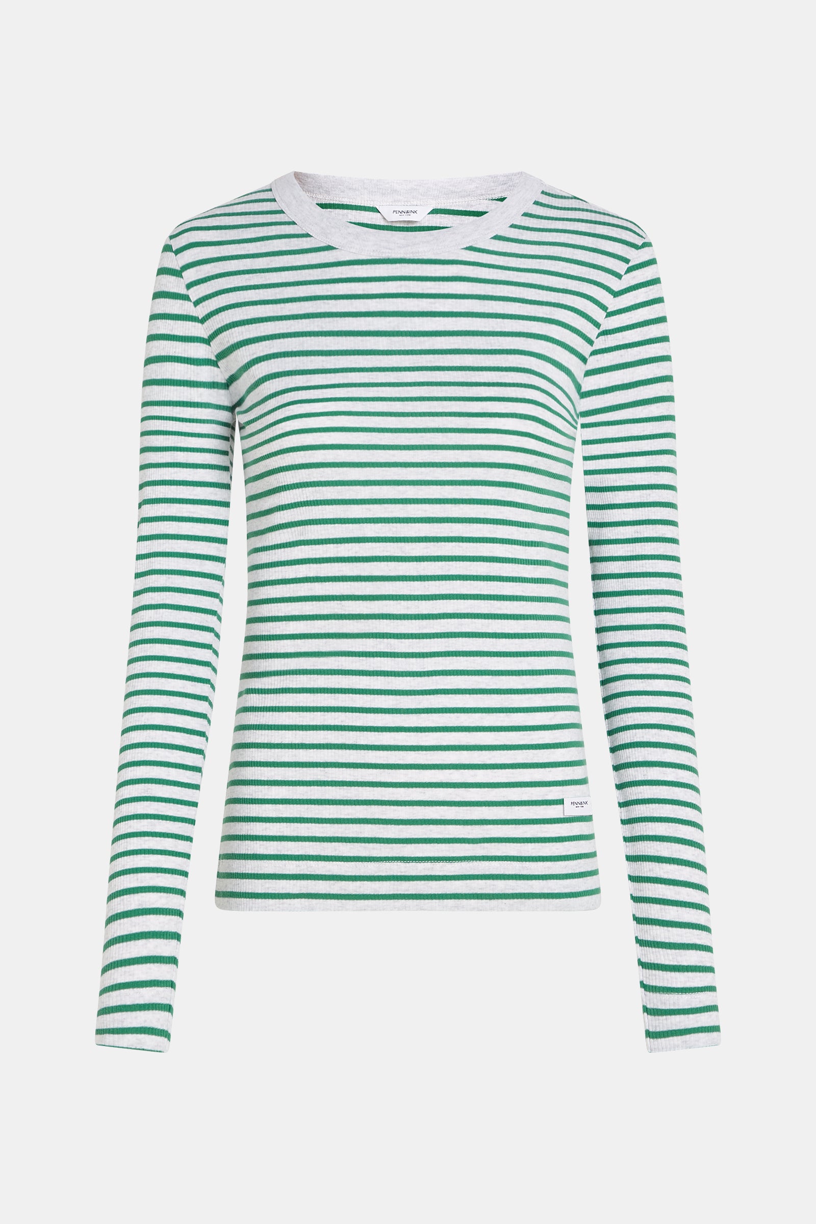 LONGSLEEVE MELANGE STRIPE (W25F1762LTD-M) GREY MELANGE - GREEN