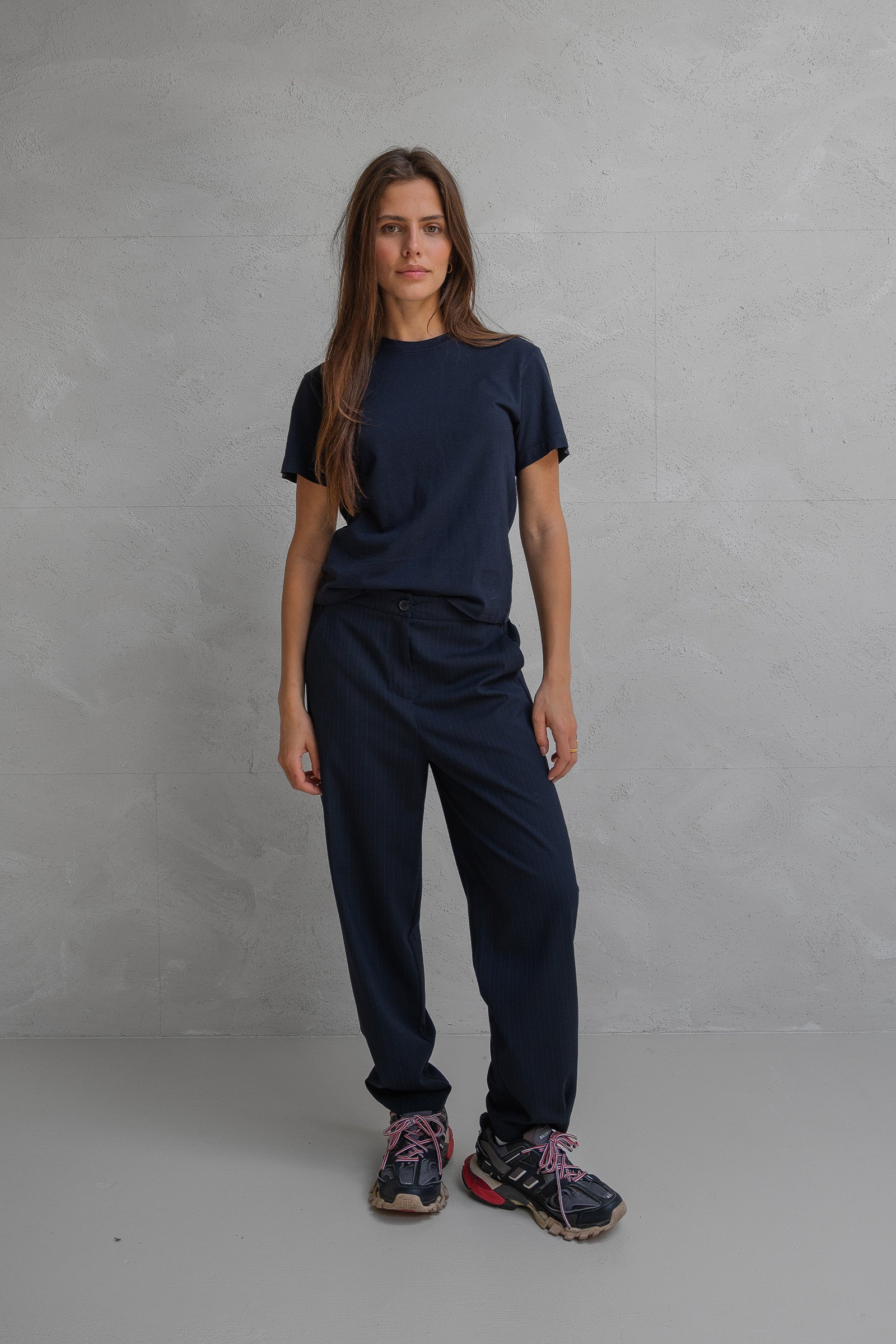 TROUSERS (W25N1631) NAVY STRIPE