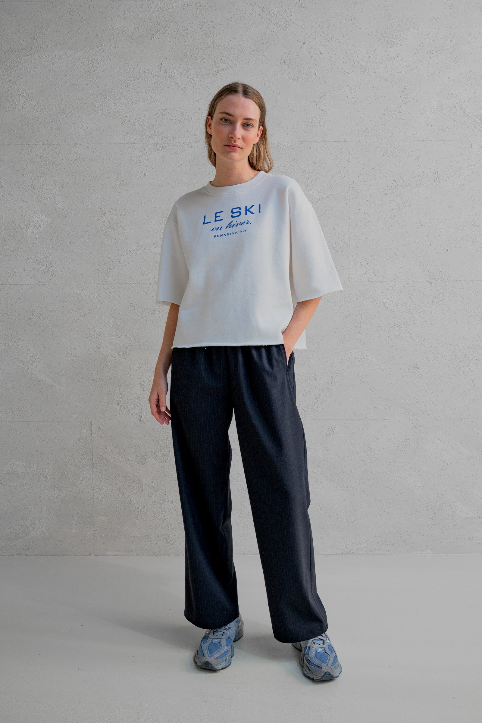 TROUSERS (W25N1632) NAVY STRIPE