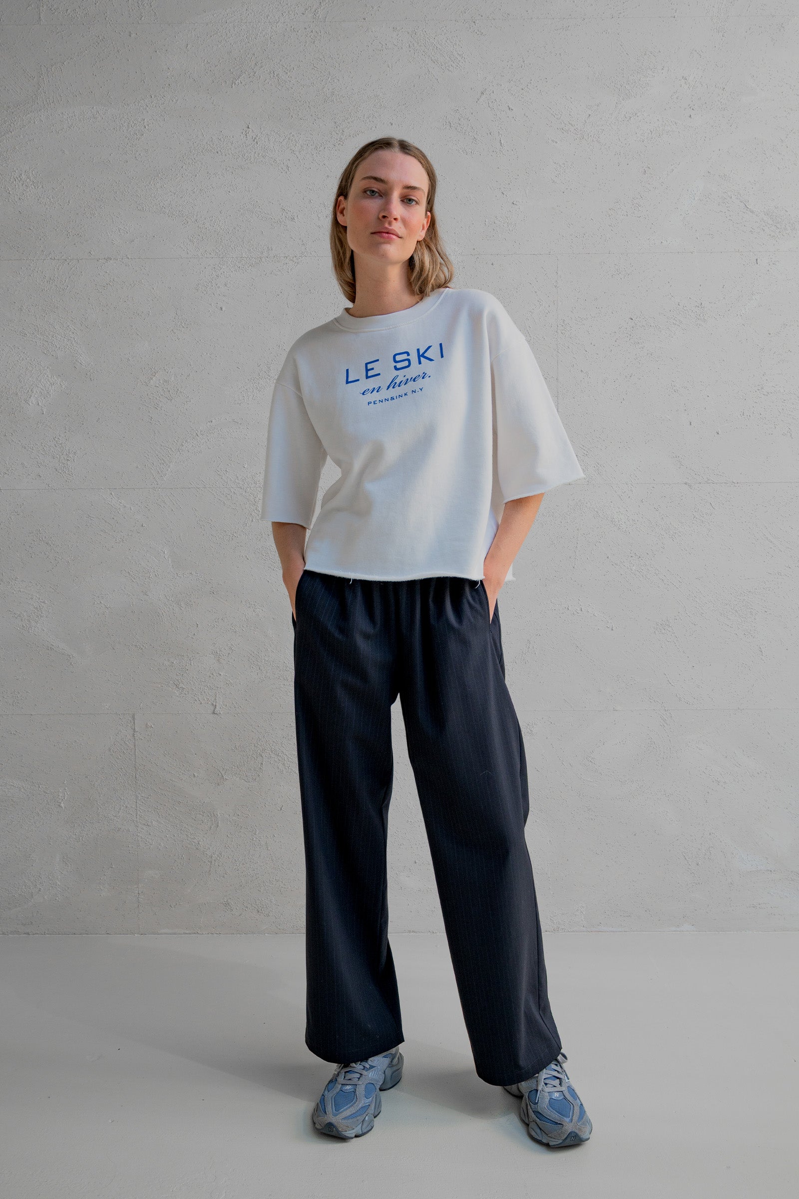 TROUSERS (W25N1632) NAVY STRIPE