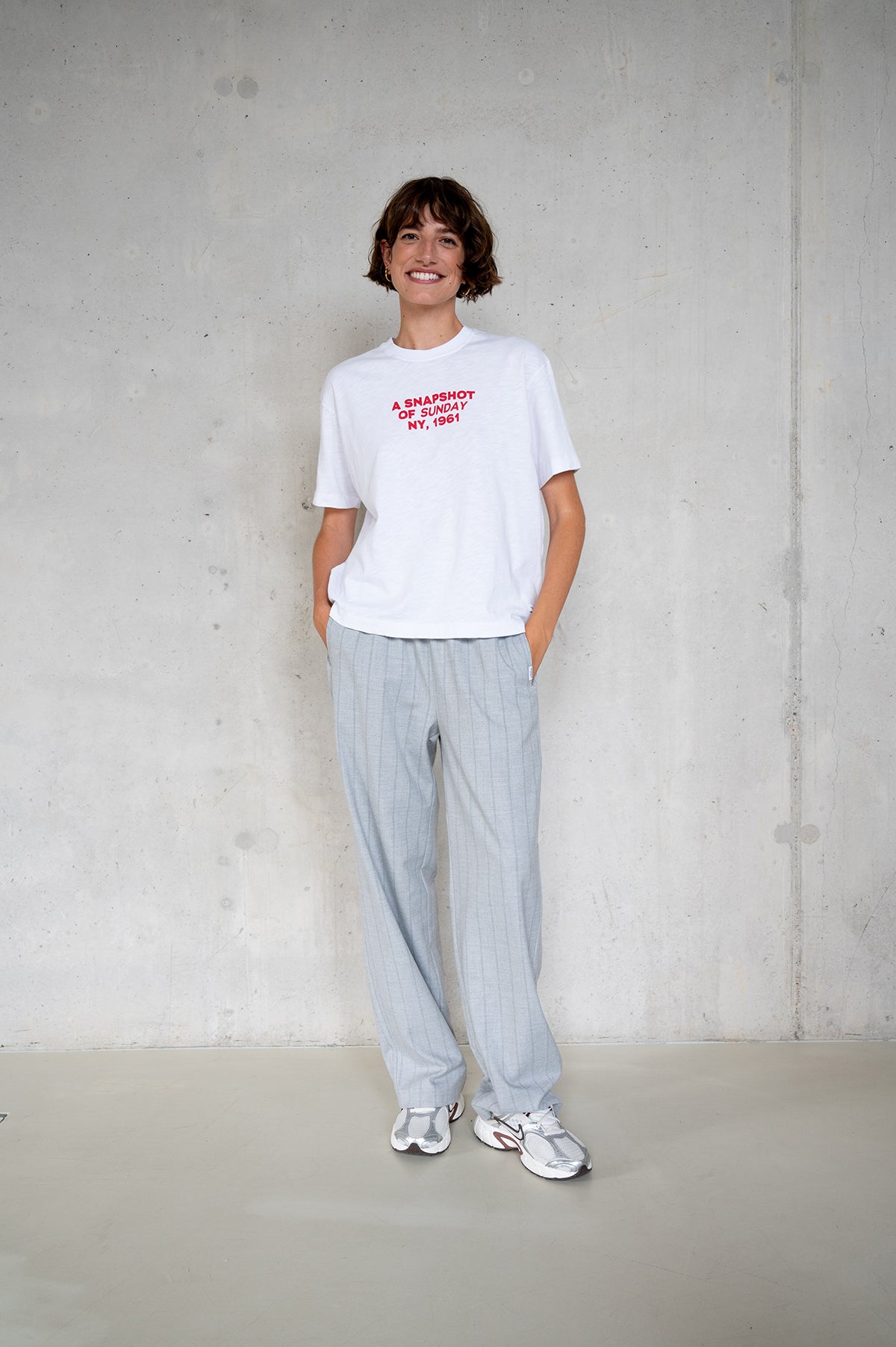 TROUSERS (W25N1671LTD) LIGHT GREY STRIPE