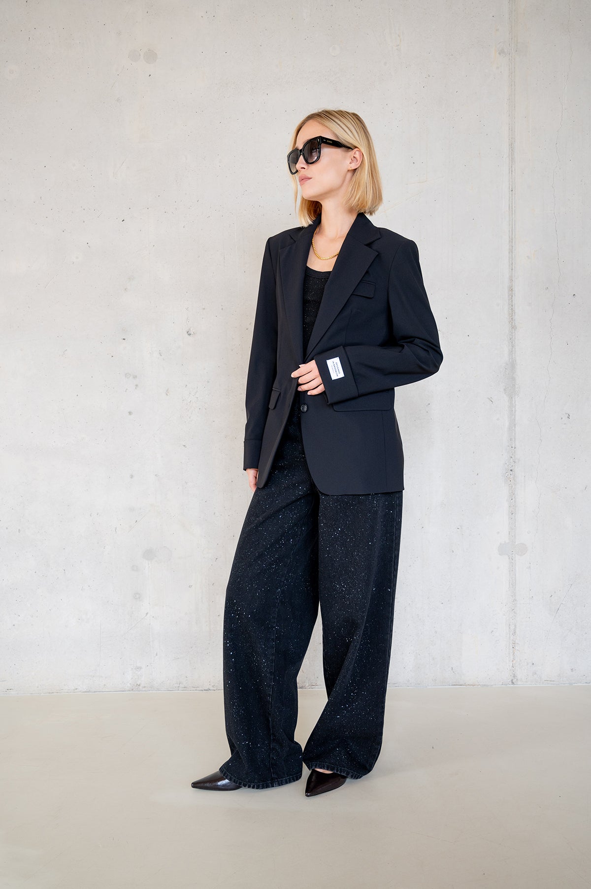 TROUSERS GLITTER (W25Z816LTD) BLACK JEANS