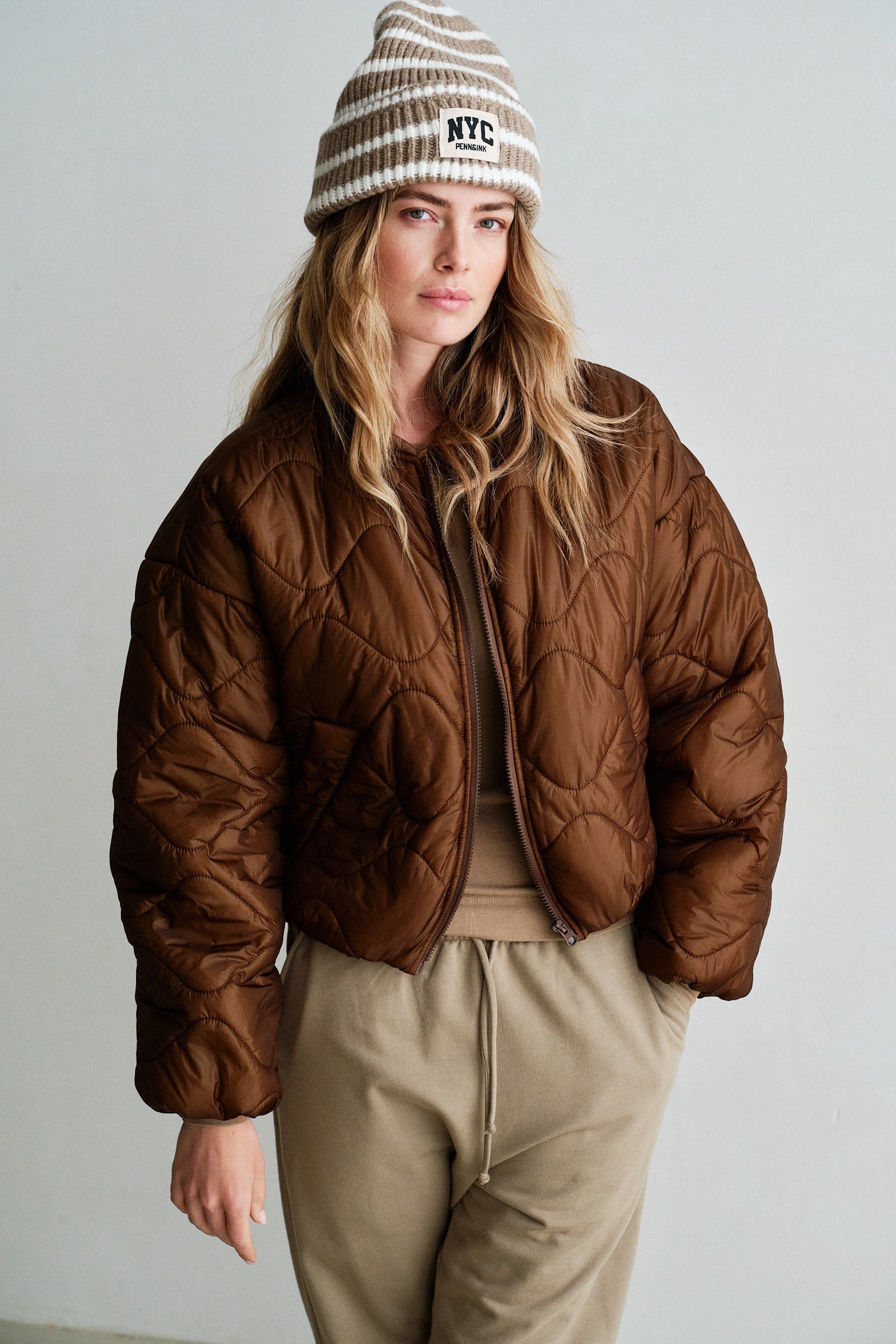 COAT (W26C387) BROWN
