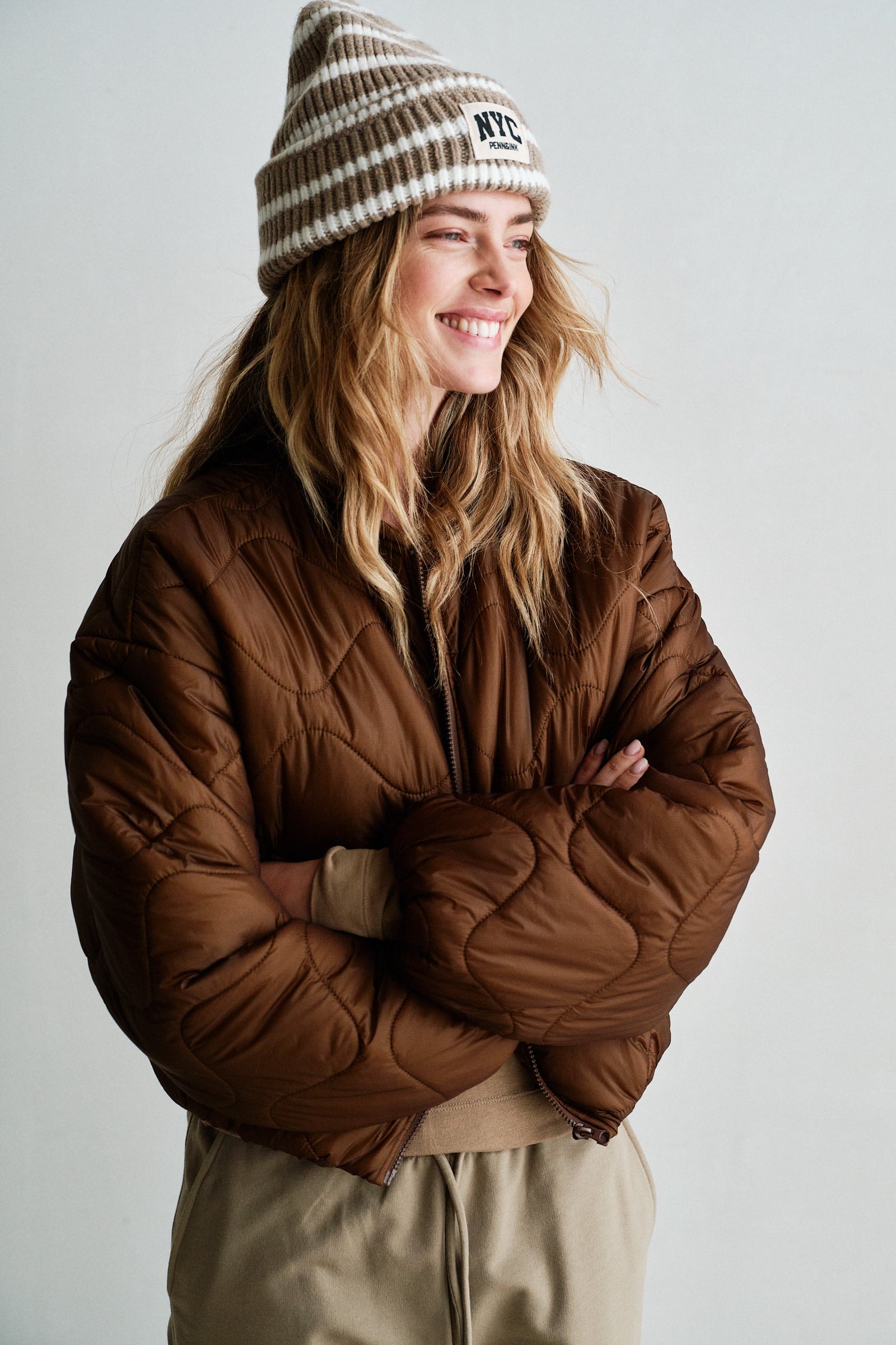 COAT (W26C387) BROWN