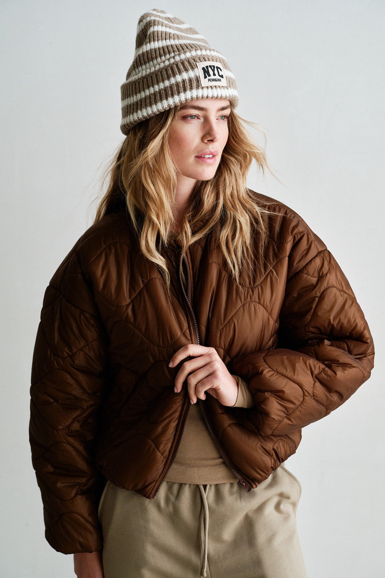 COAT (W26C387) BROWN