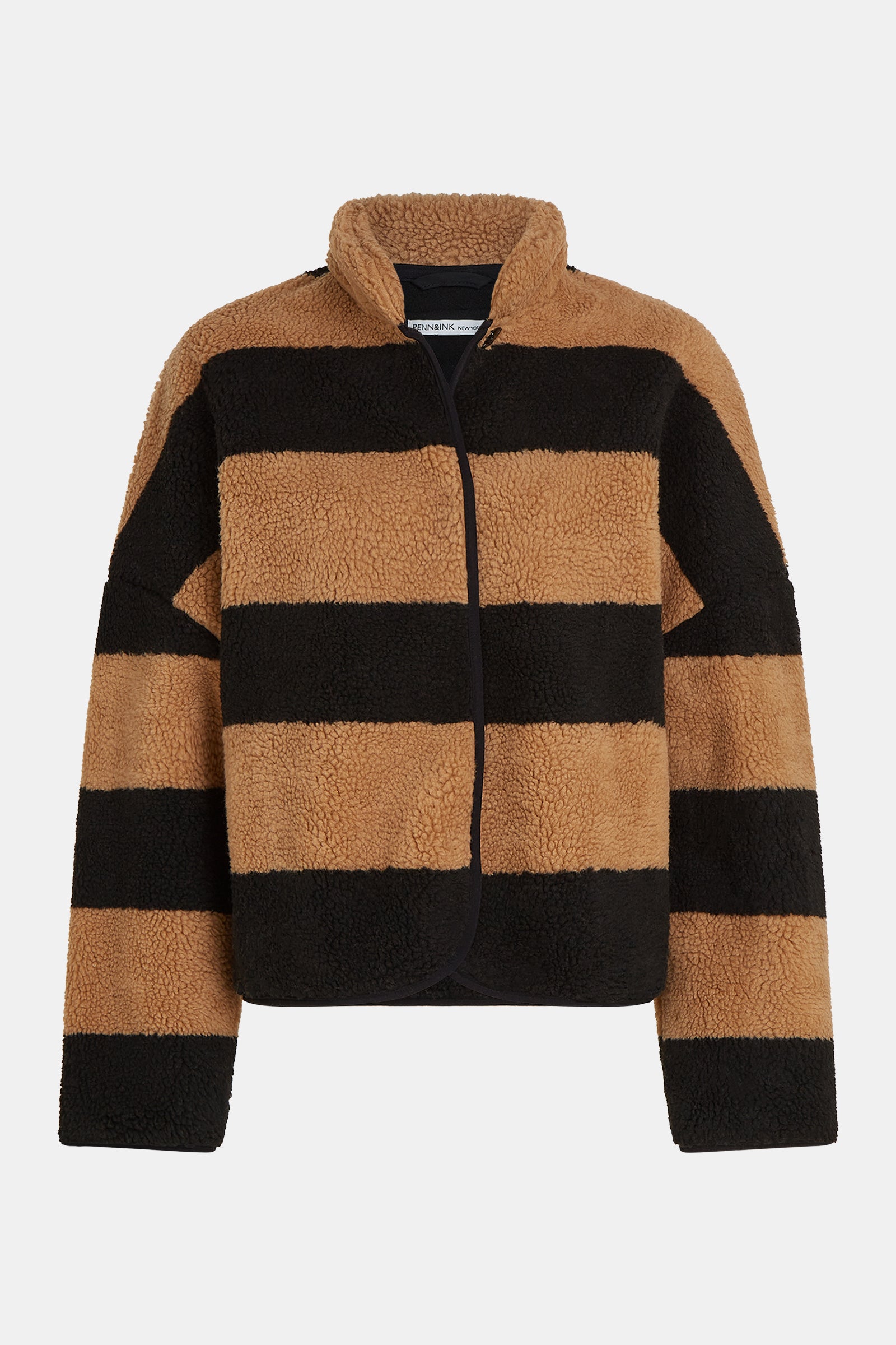 JACKET (W26C388) BLACK - BEIGE