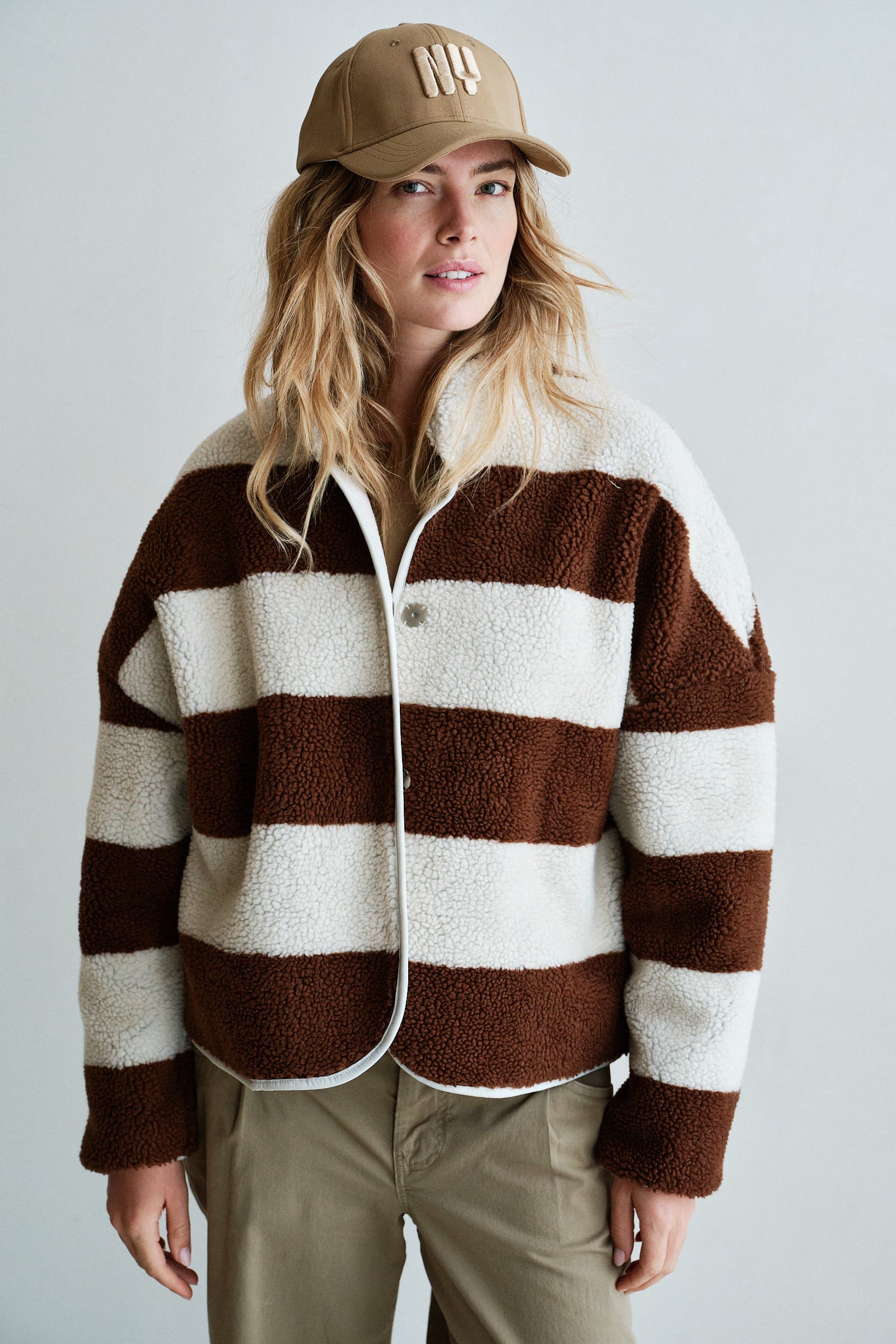 JACKET (W26C388) ECRU - BROWN