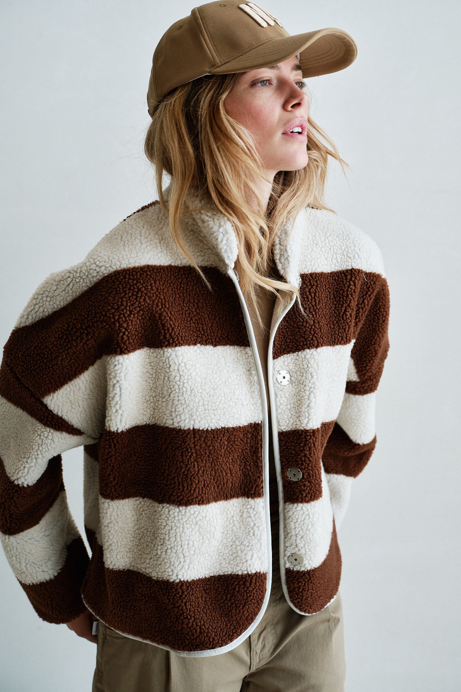 JACKET (W26C388) ECRU - BROWN