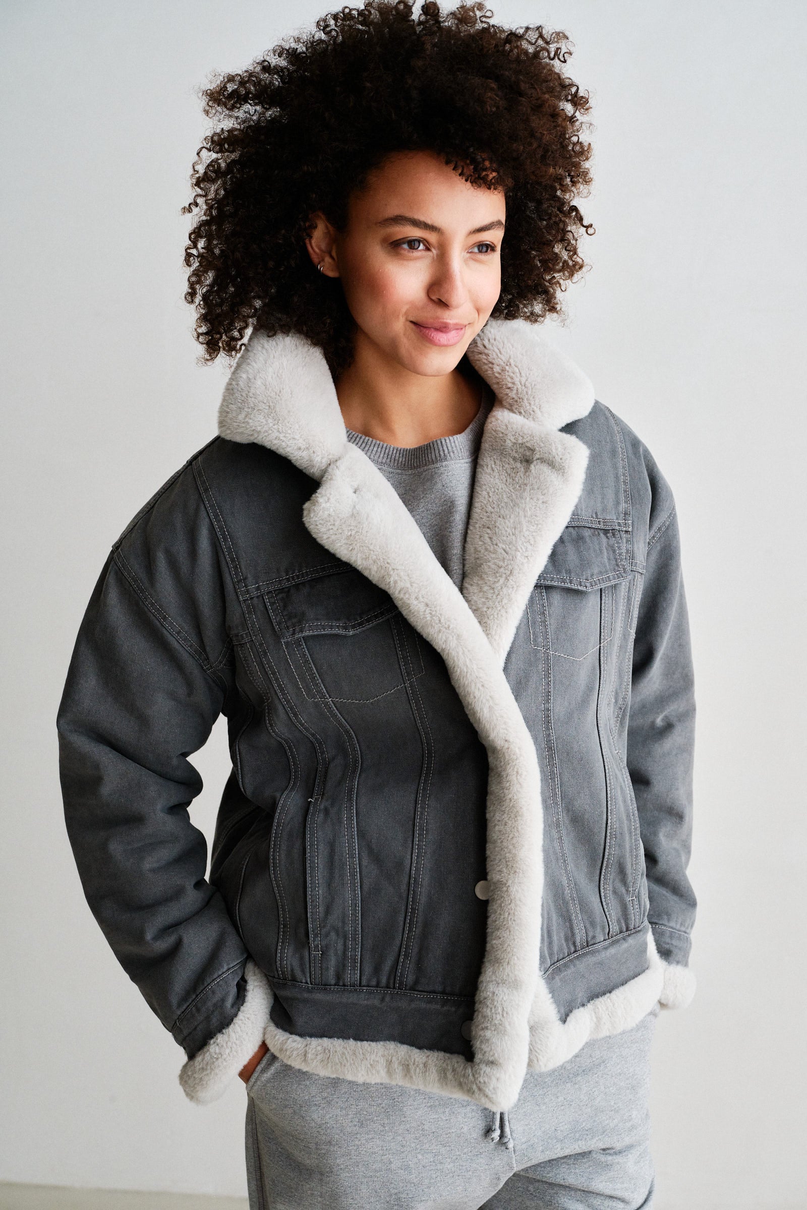 JACKET (W26C389) GREY JEANS