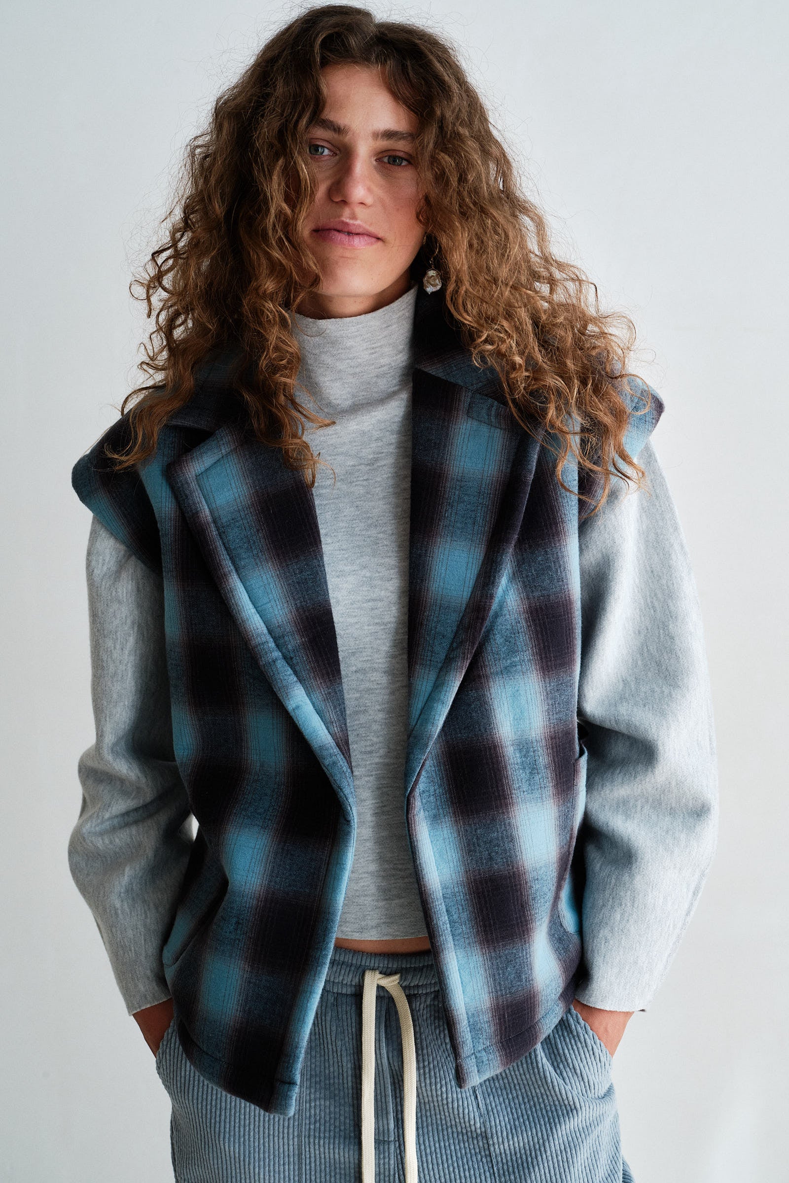 WAISTCOAT (W26C390) BLUE CHECK