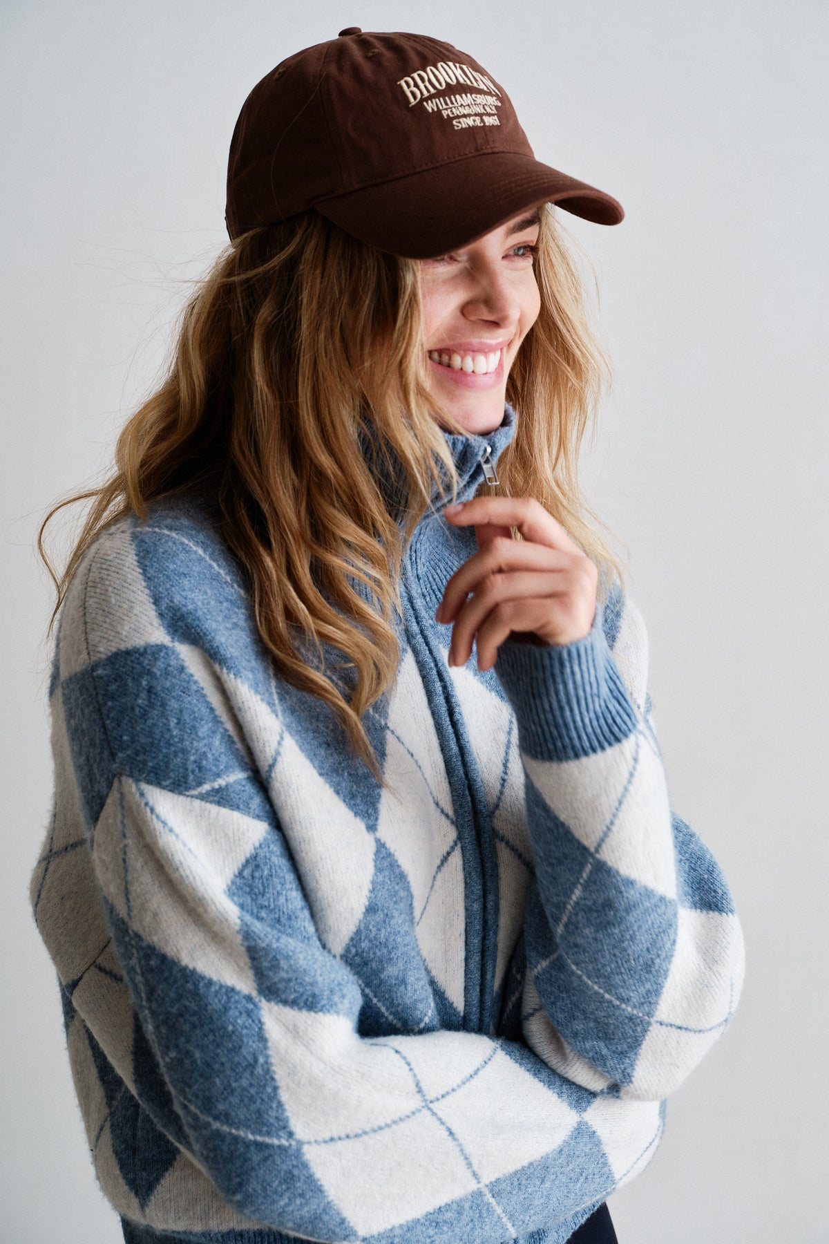 CARDIGAN (W26C398) BLUE - ECRU