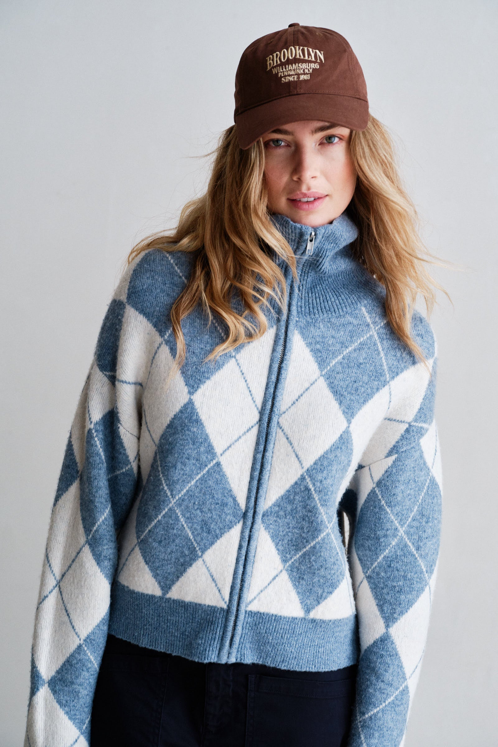 CARDIGAN (W26C398) BLUE - ECRU