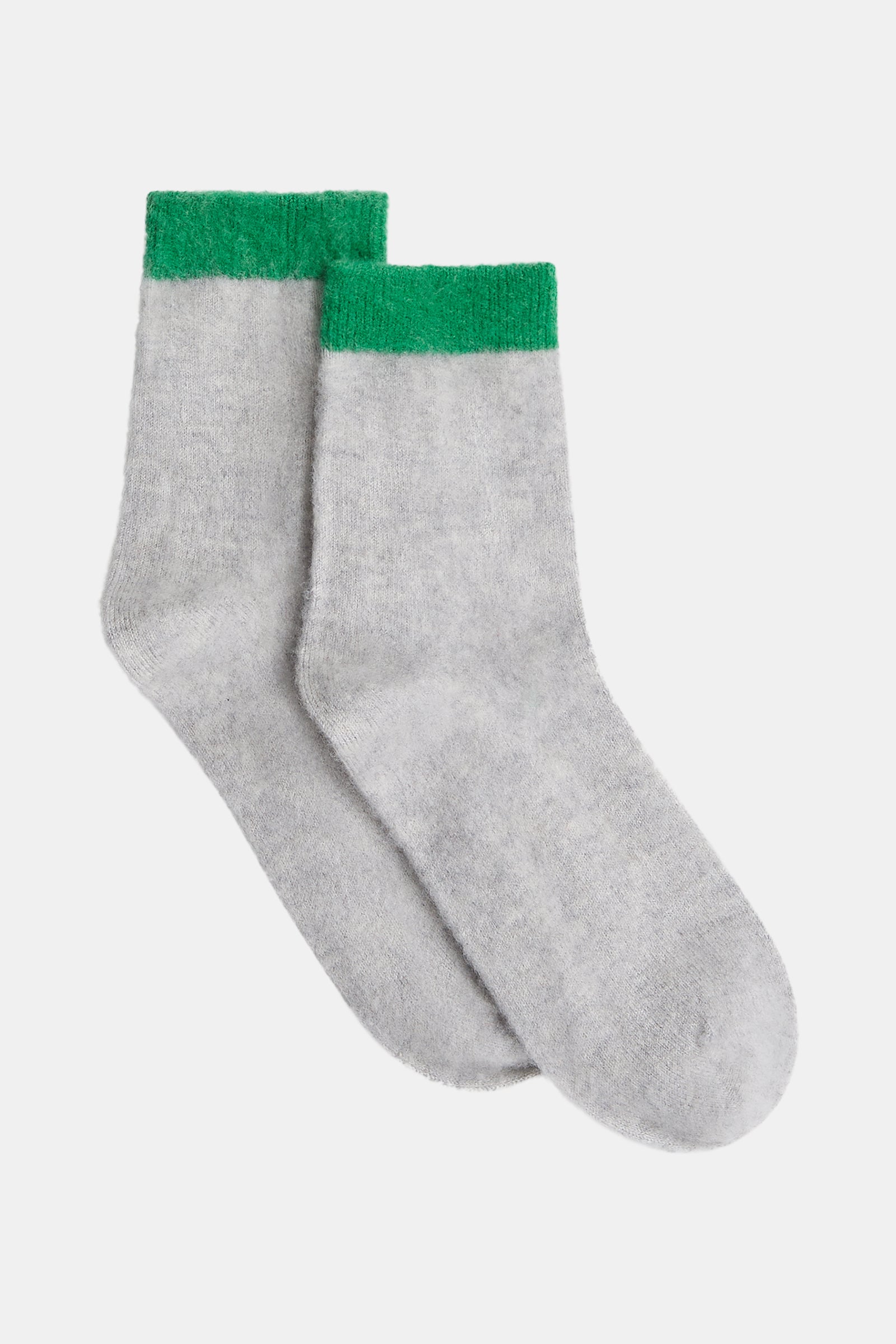 SOCKS (W26C401) GREY MELANGE - GREEN