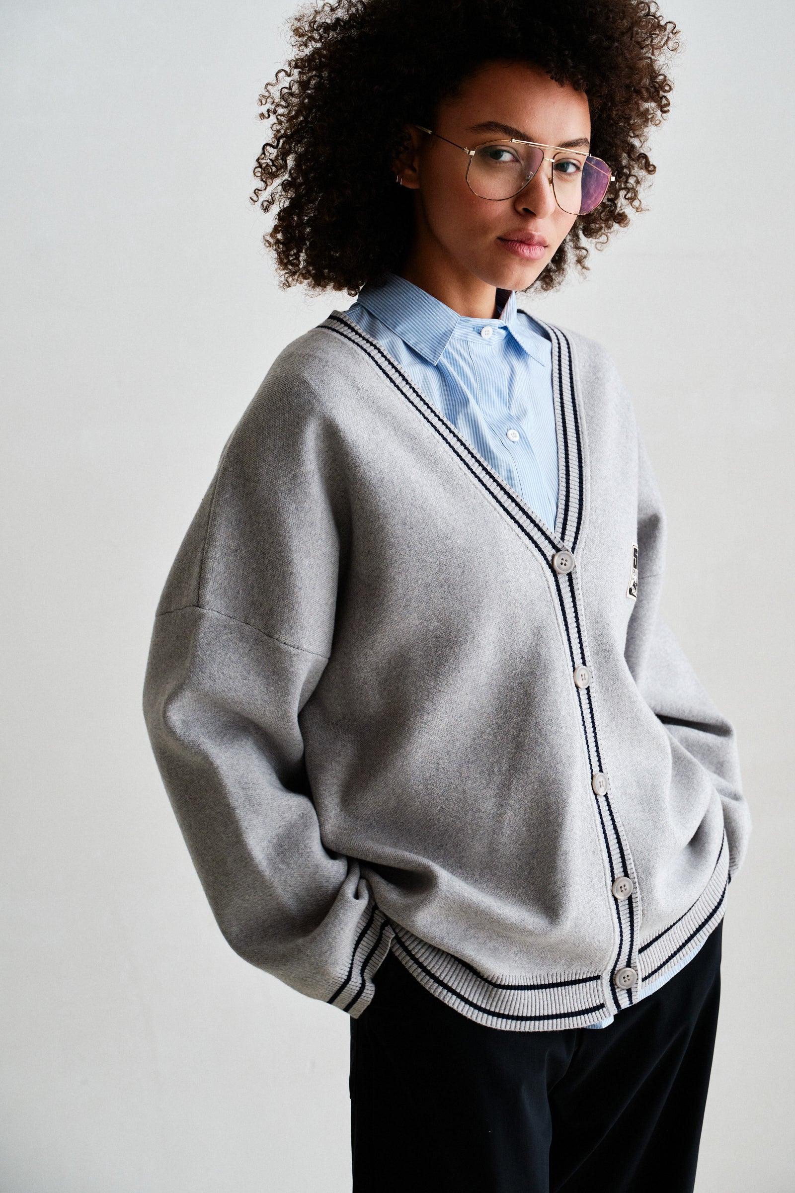 CARDIGAN (W26C405) GREY MELANGE