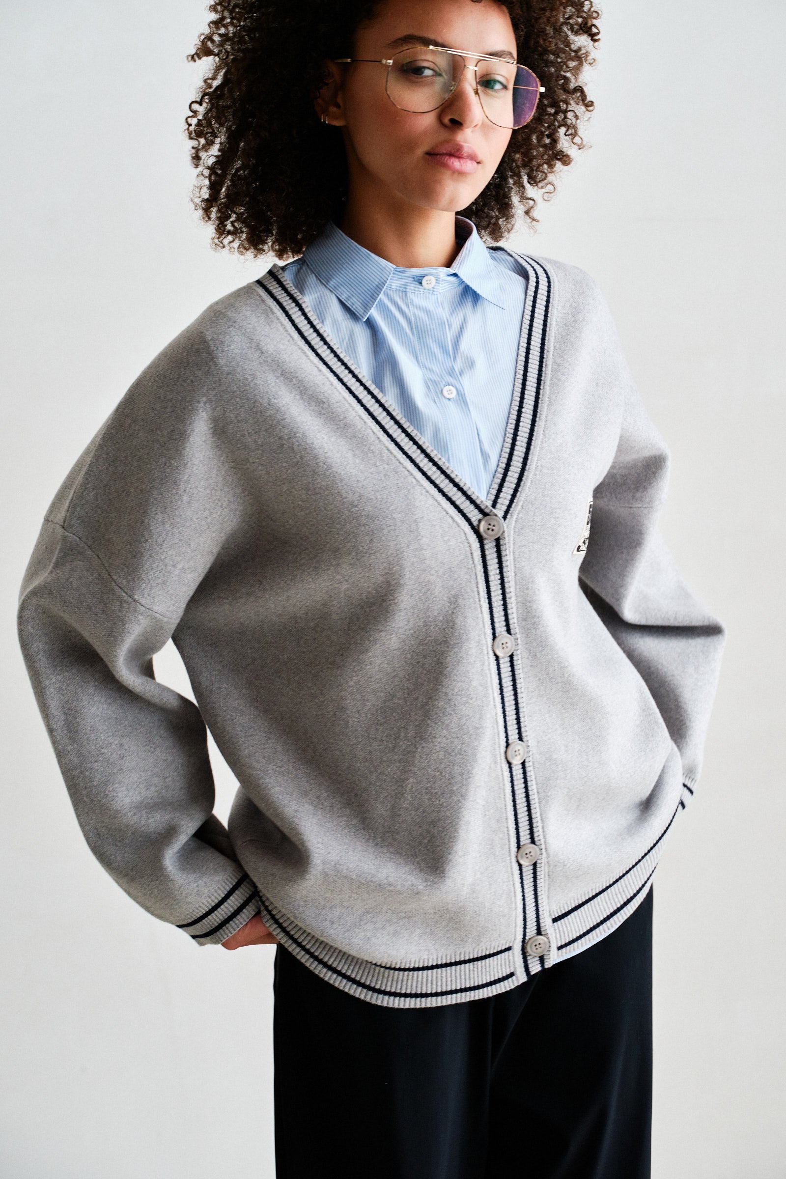 CARDIGAN (W26C405) GREY MELANGE