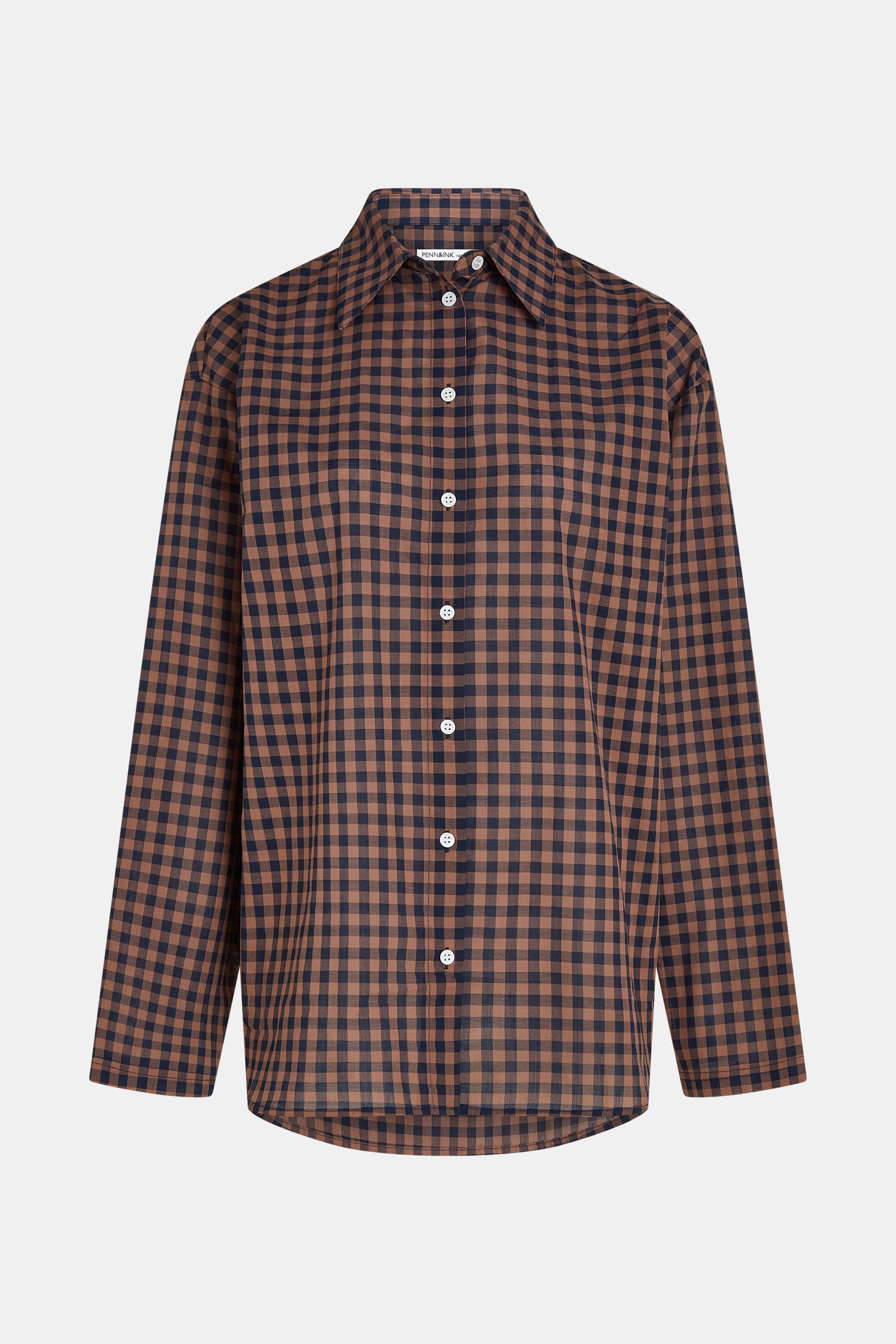 BLOUSE (W26C410) BROWN CHECK