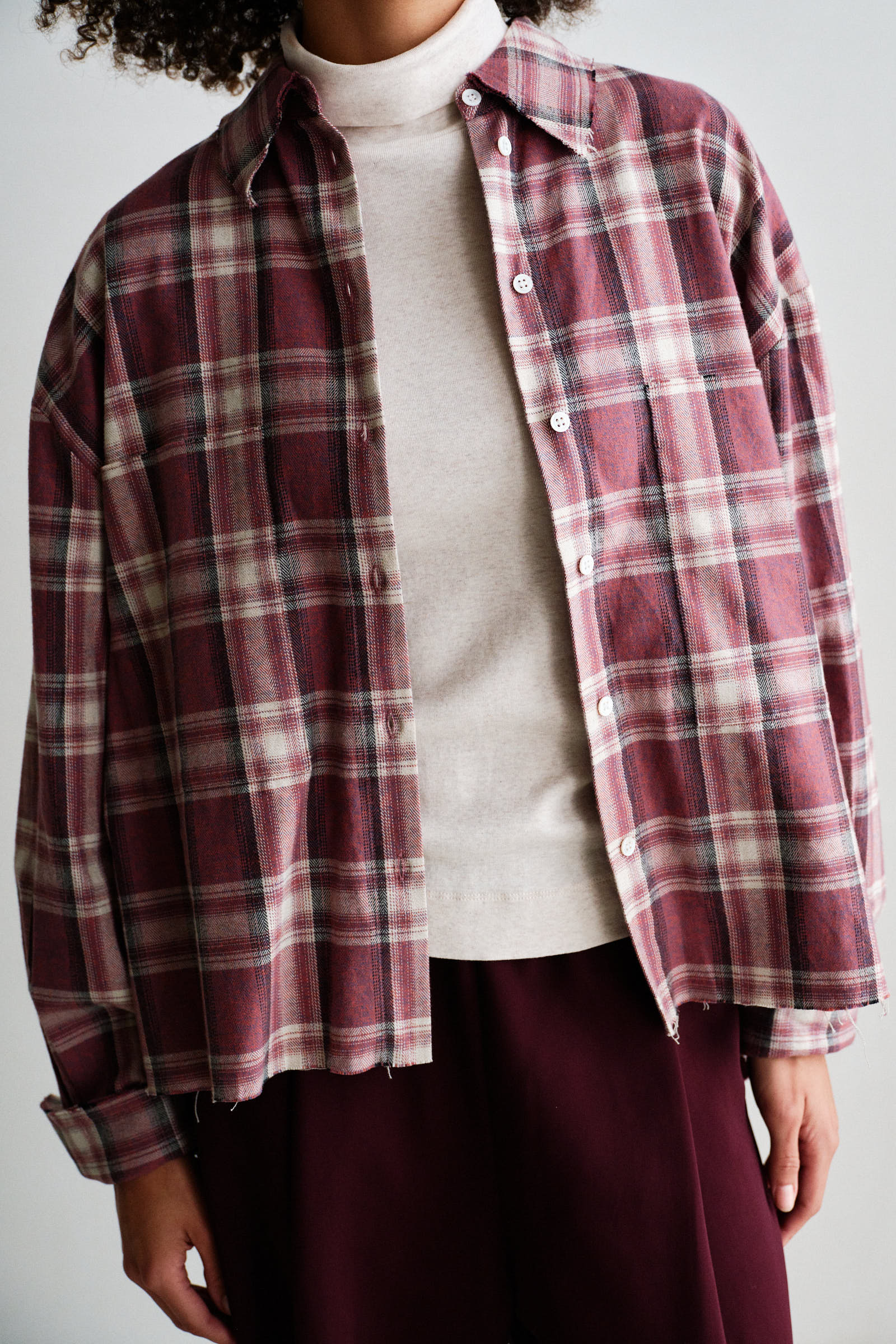 BLOUSE (W26C421) RED CHECK