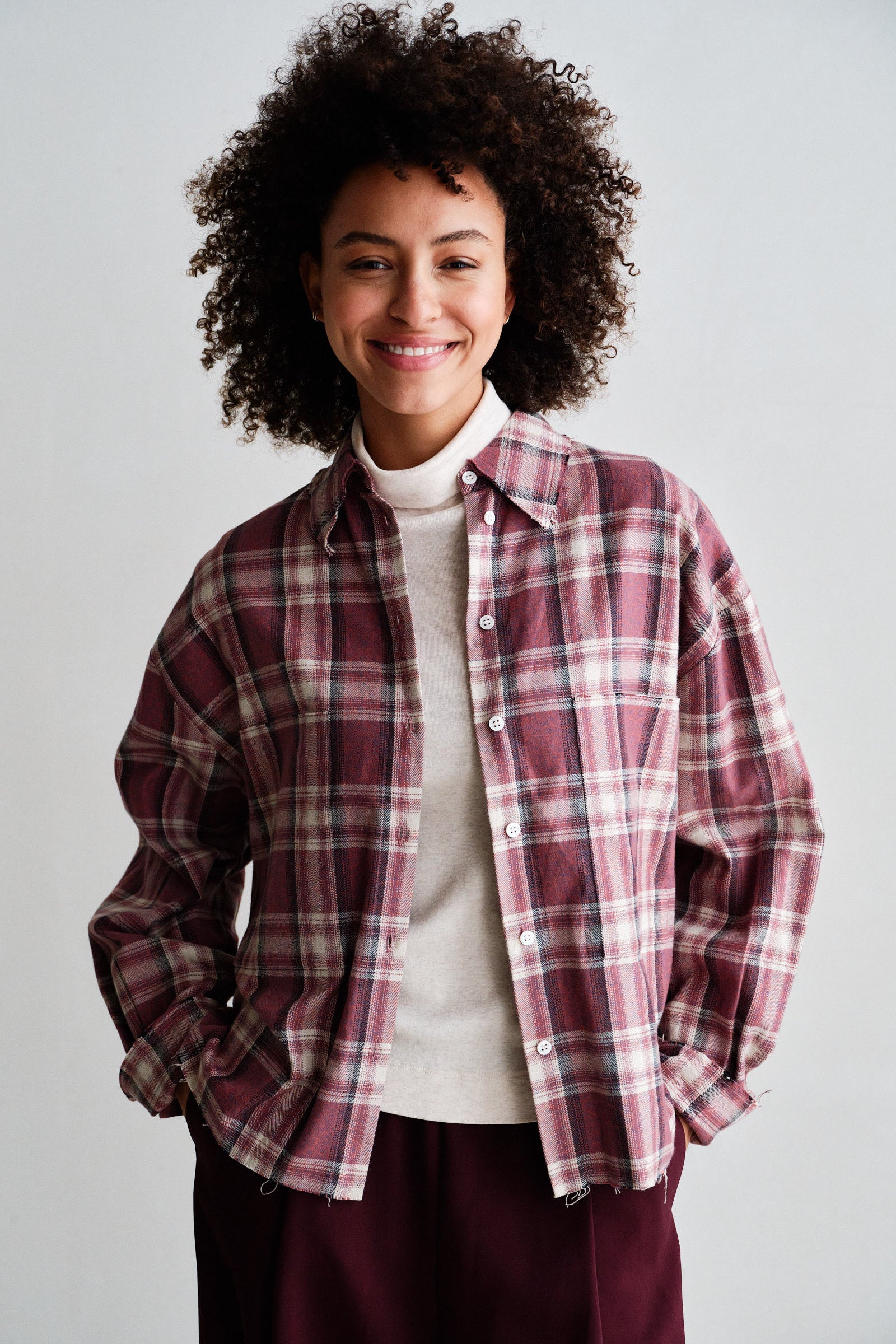 BLOUSE (W26C421) RED CHECK