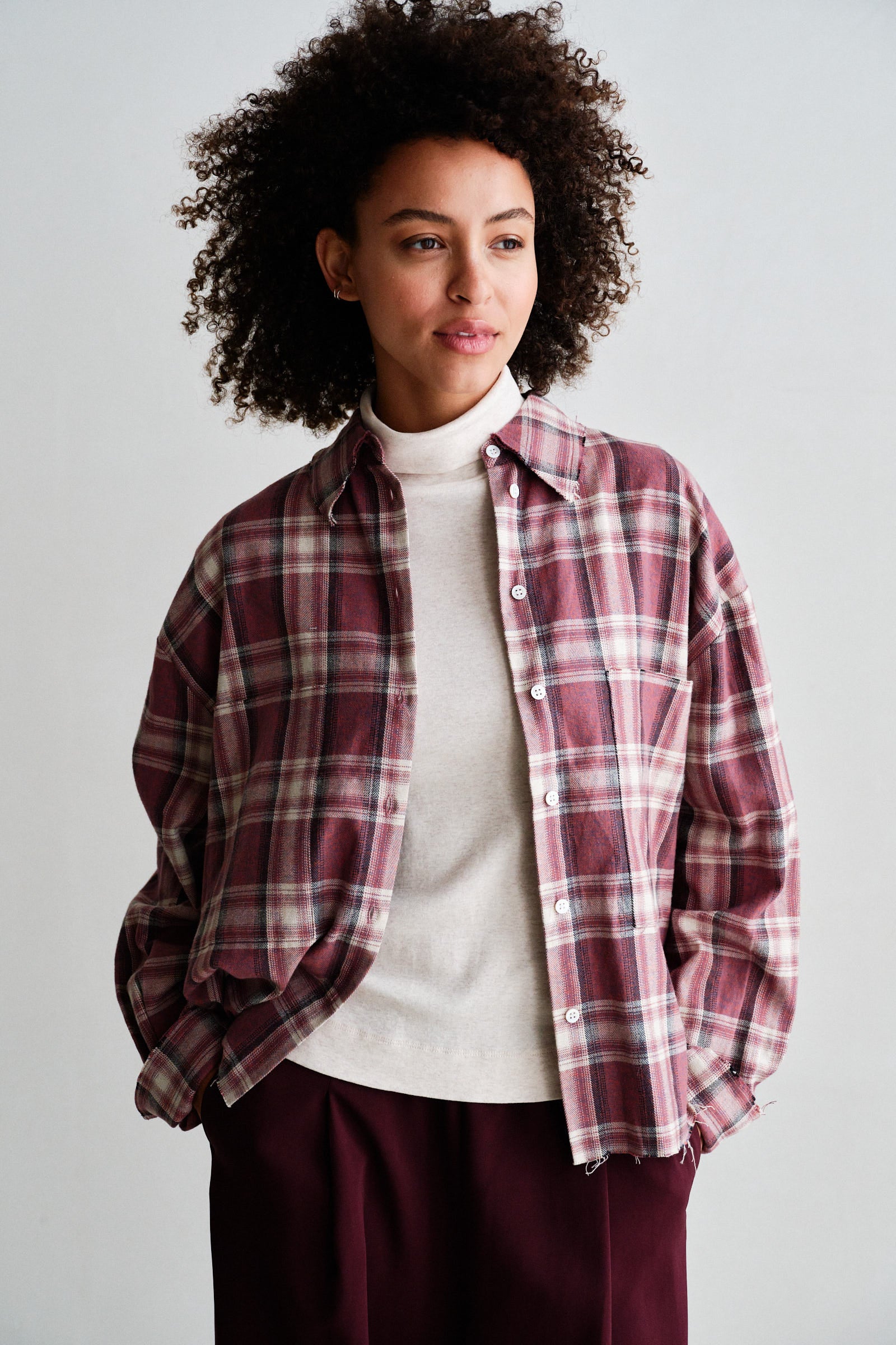 BLOUSE (W26C421) RED CHECK
