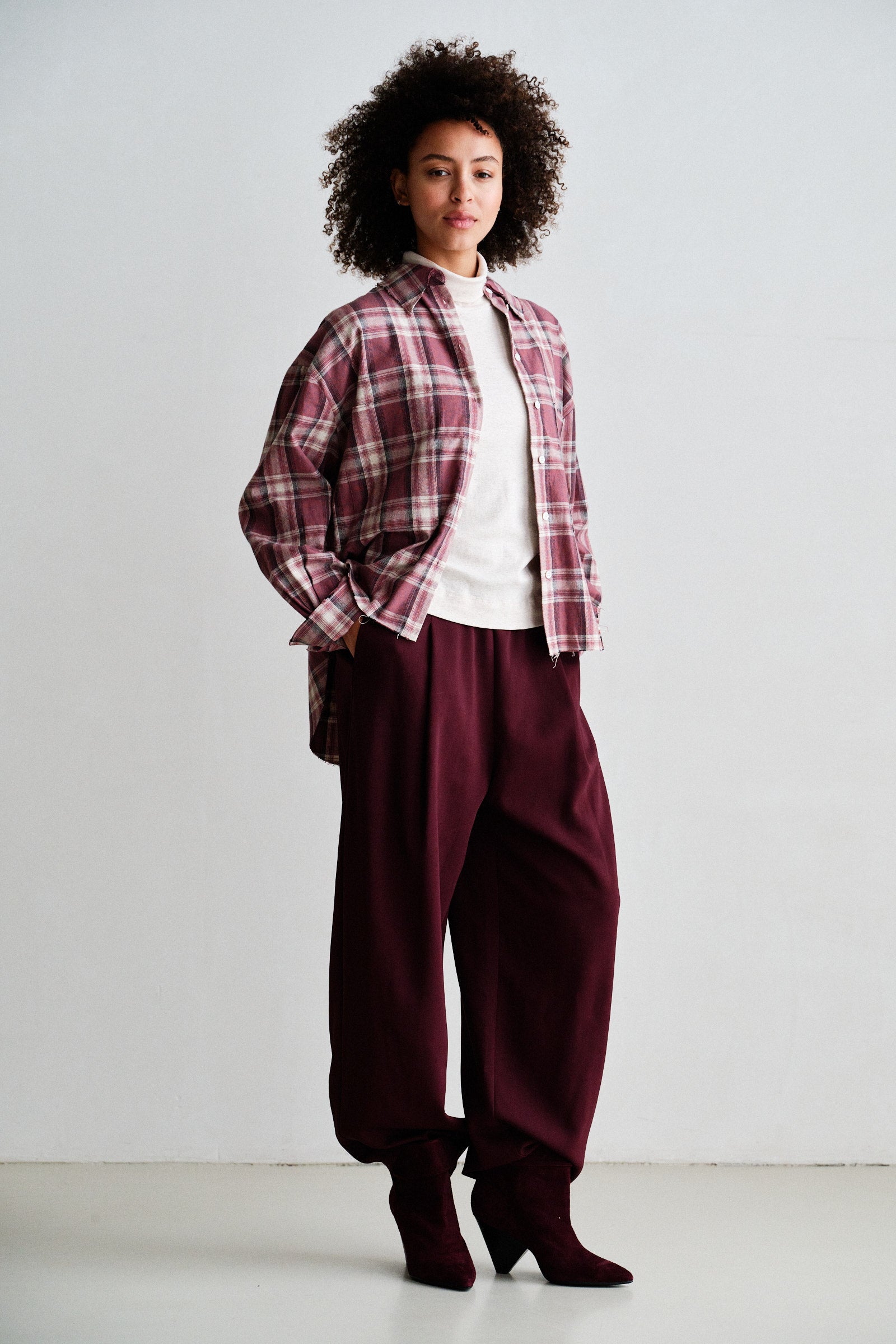 BLOUSE (W26C421) RED CHECK
