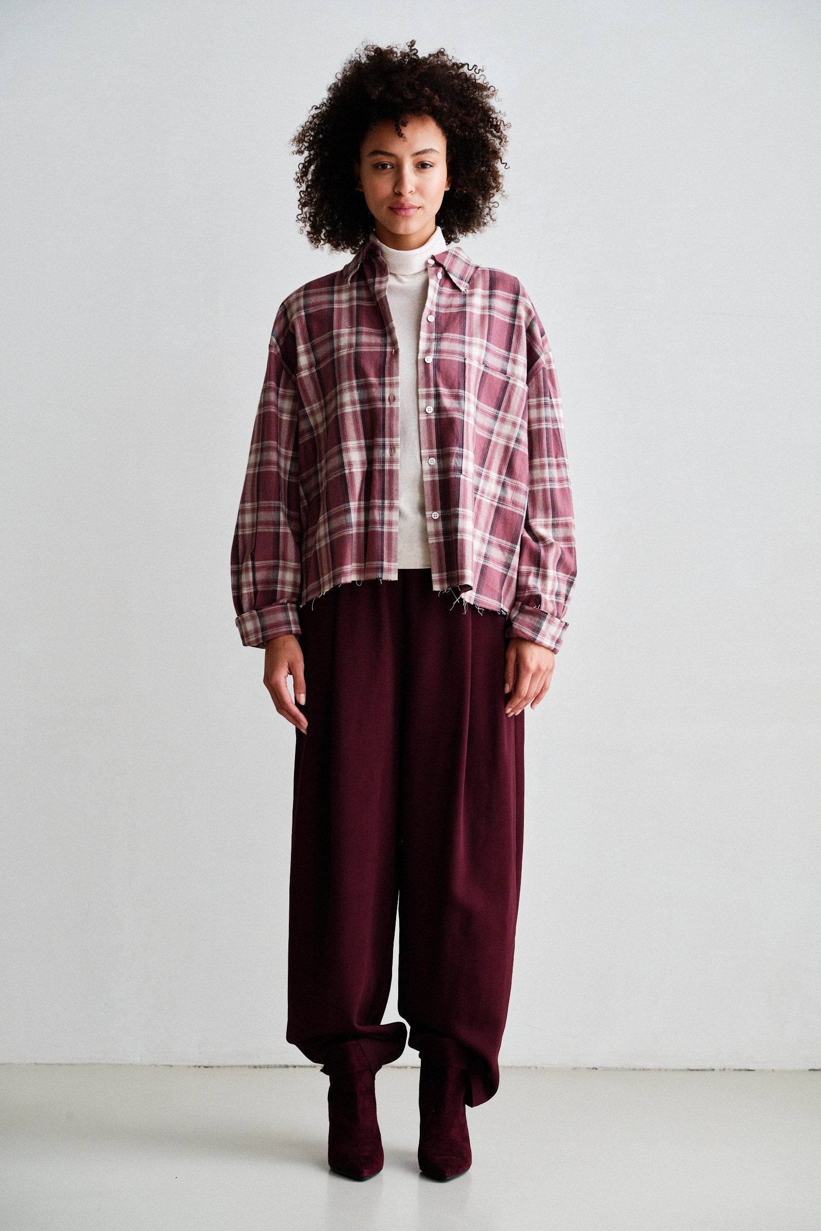 BLOUSE (W26C421) RED CHECK