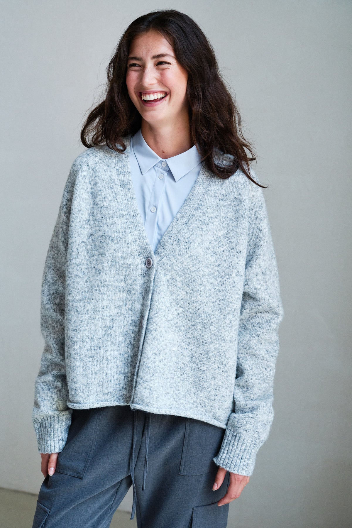 CARDIGAN (W26C432LTD) GREY MELANGE