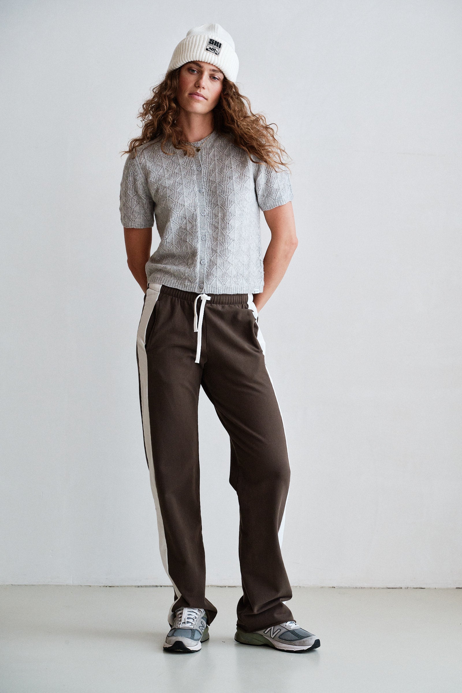 TROUSERS  (W26F1921) TABAC - ECRU